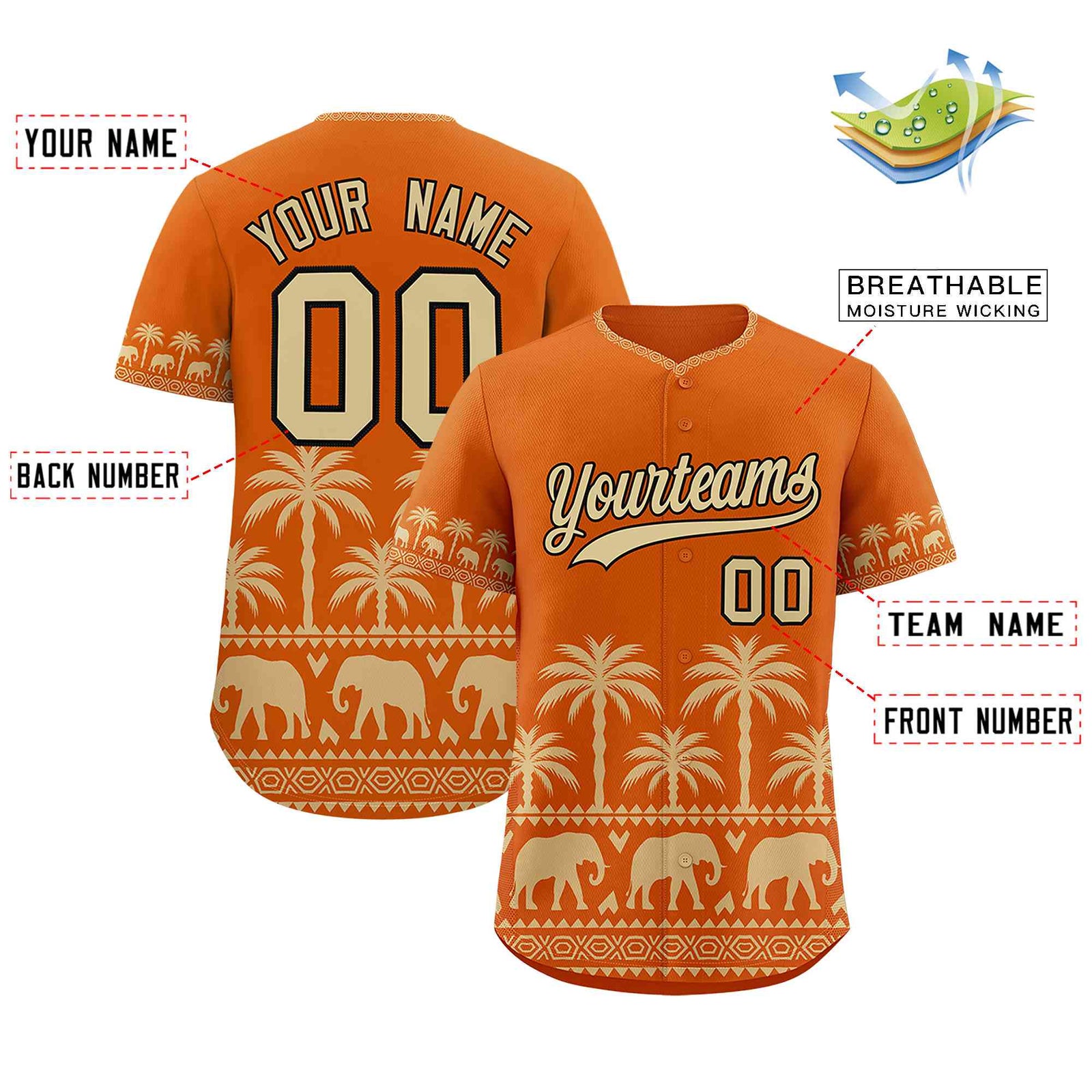 Custom Texas Orange Old Gold Graffiti Pattern Personalized Bossinia Style Authentic Baseball Jersey