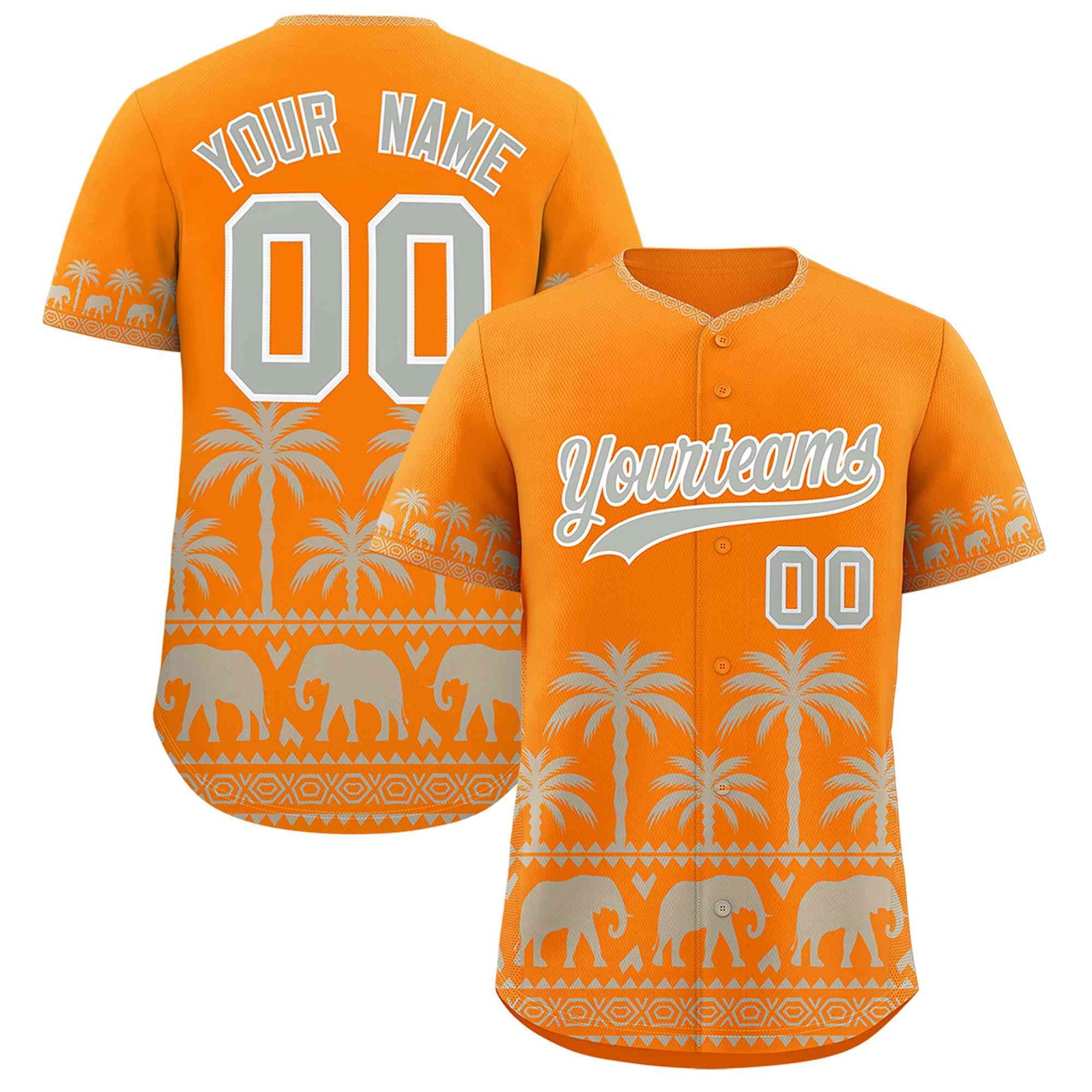 Custom Orange Gray Graffiti Pattern Personalized Bossinia Style Authentic Baseball Jersey
