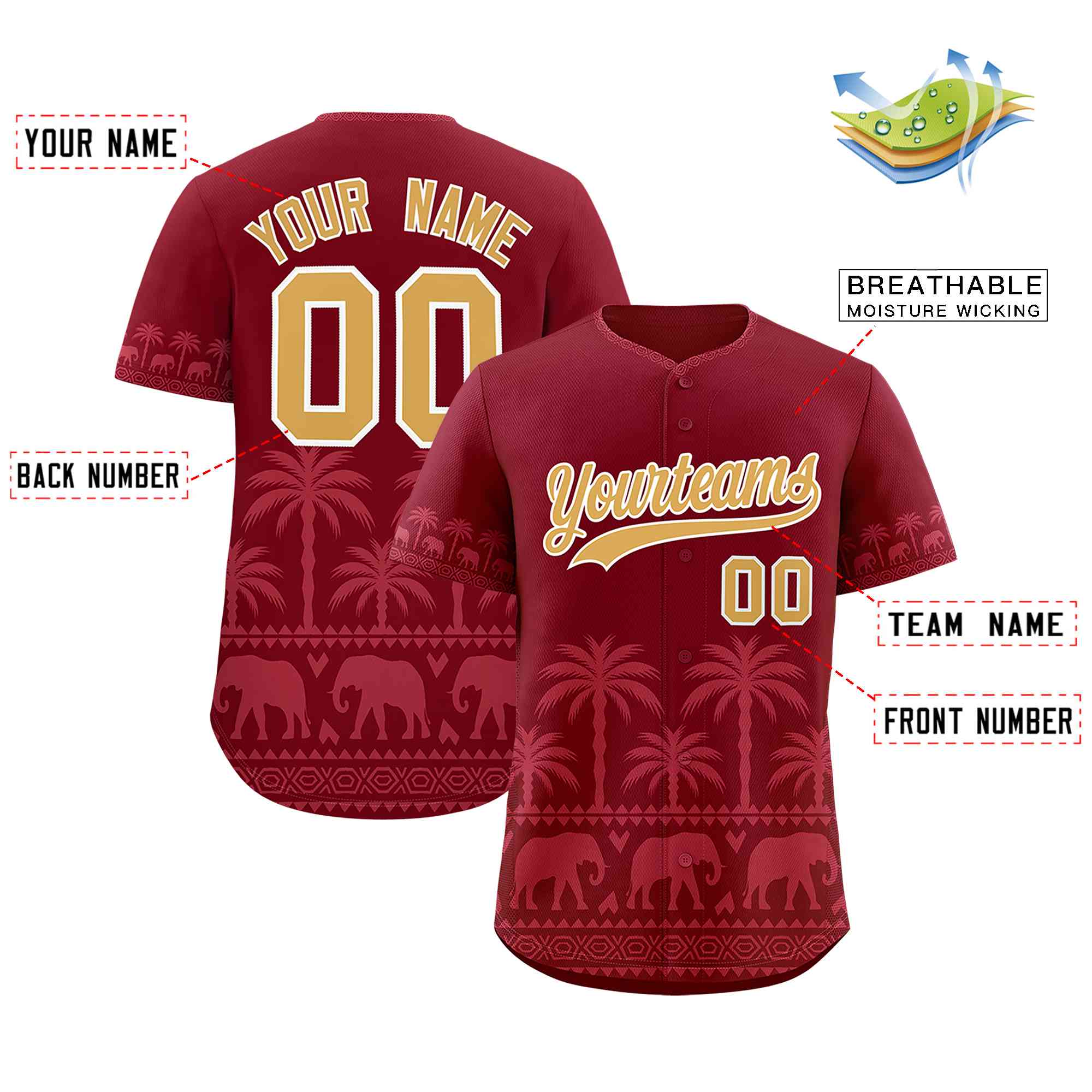 Custom Crimson Light Red Graffiti Pattern Personalized Bossinia Style Authentic Baseball Jersey