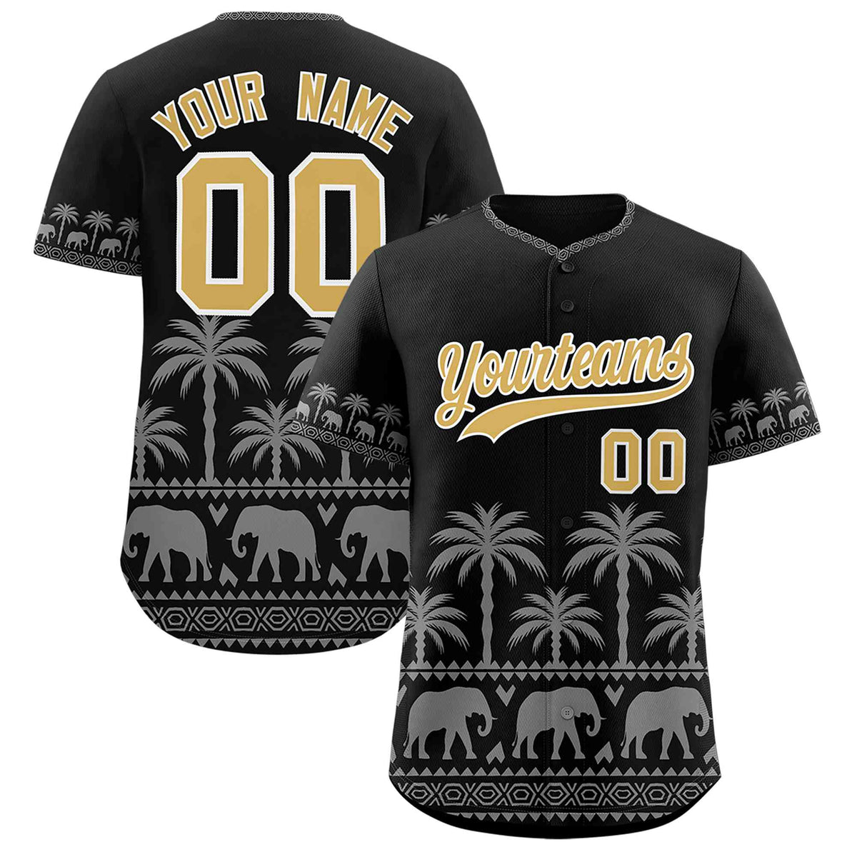 Custom Black Gray Graffiti Pattern Personalized Bossinia Style Authentic Baseball Jersey