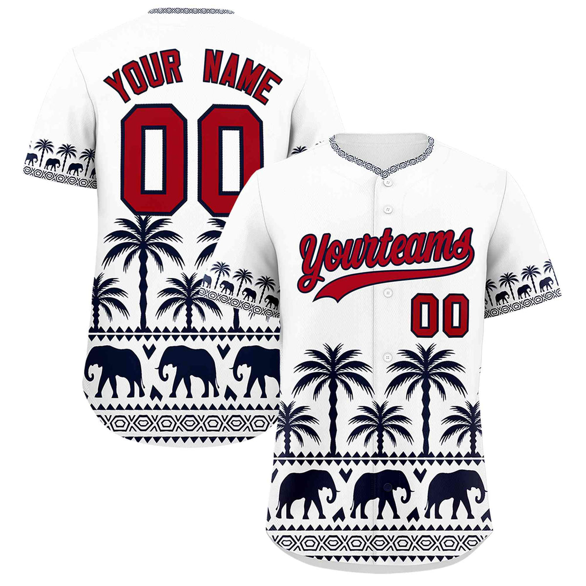Custom White Navy Graffiti Pattern Personalized Bossinia Style Authentic Baseball Jersey