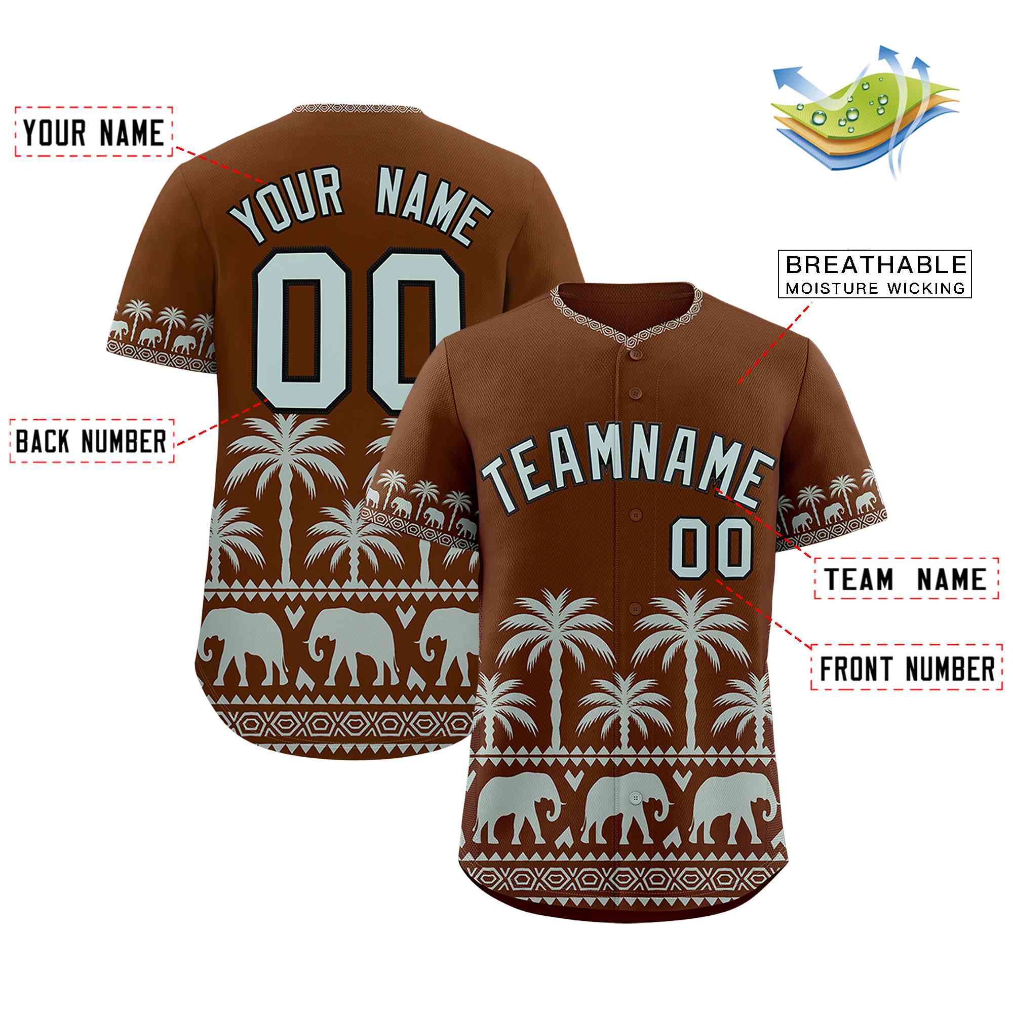 Custom Brown Silver-Gray Graffiti Pattern Personalized Bossinia Style Authentic Baseball Jersey