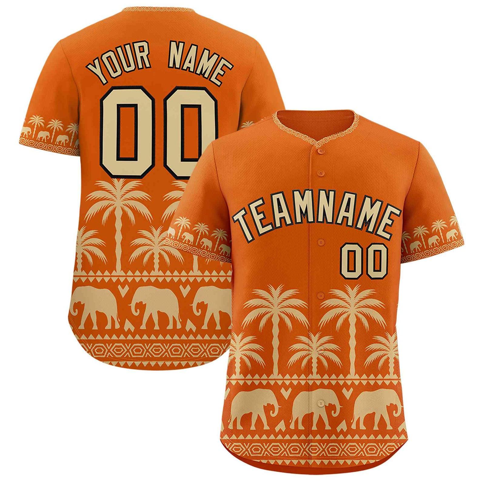 Custom Texas Orange Old Gold Graffiti Pattern Personalized Bossinia Style Authentic Baseball Jersey