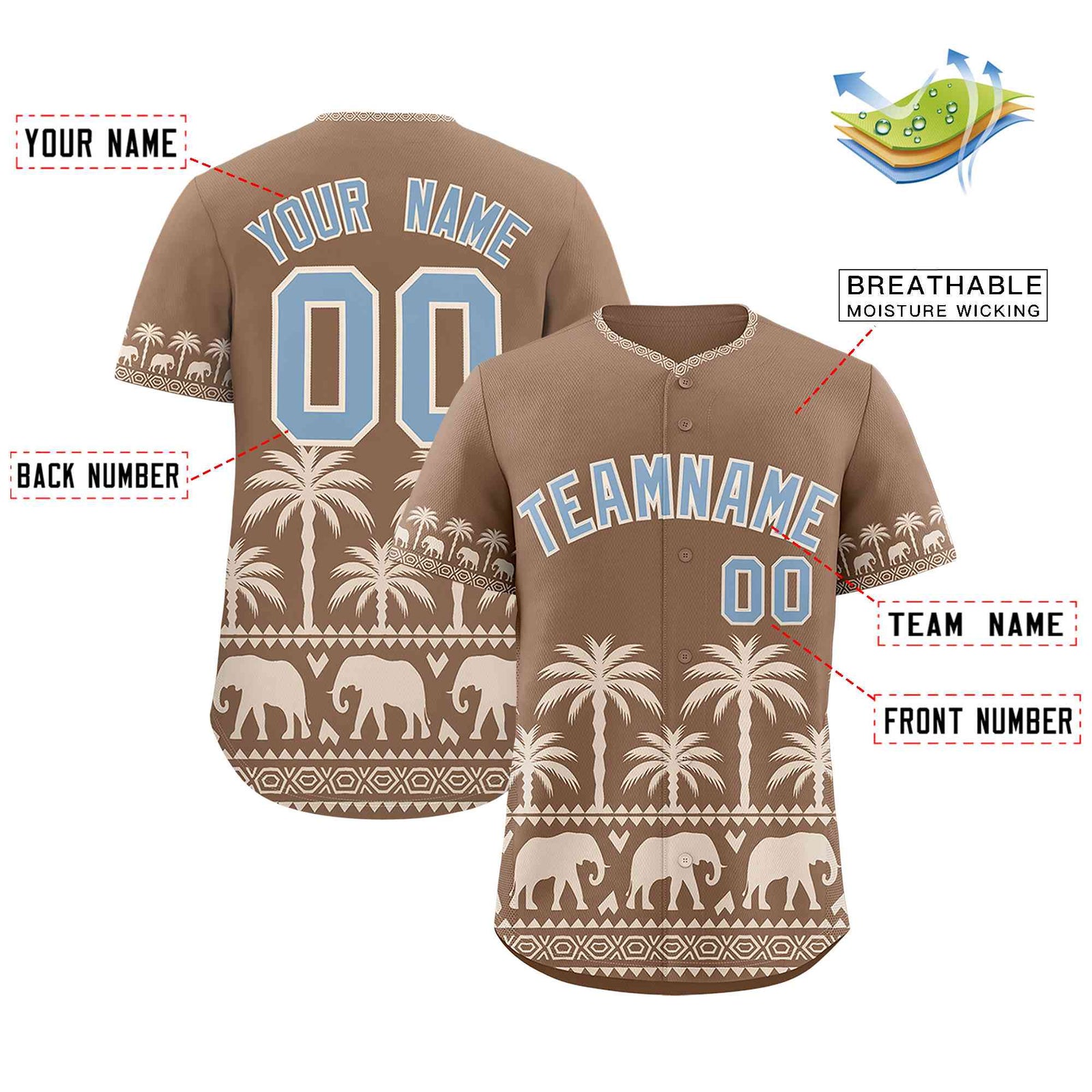 Custom Light Brown Cream Graffiti Pattern Personalized Bossinia Style Authentic Baseball Jersey