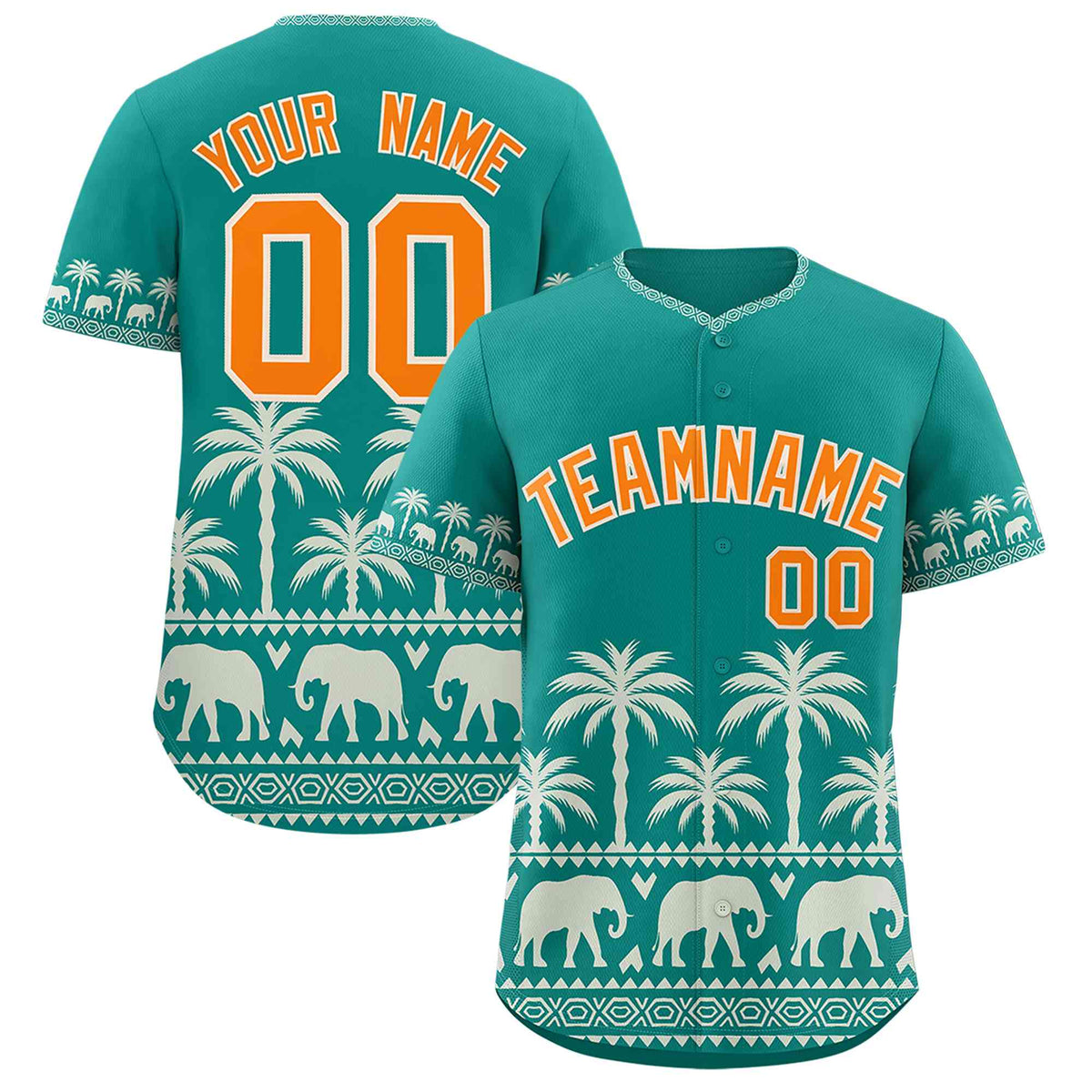 Custom Aqua Cream Graffiti Pattern Personalized Bossinia Style Authentic Baseball Jersey