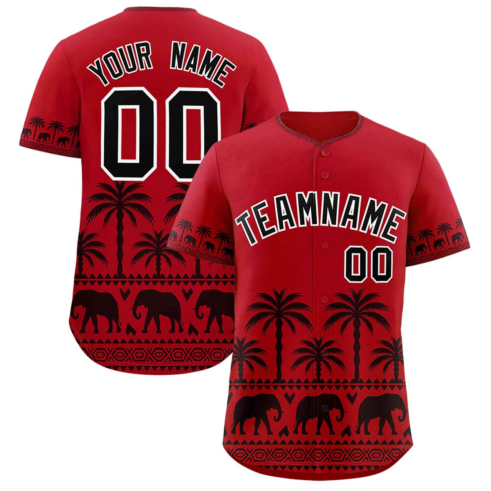 Custom Red Black Graffiti Pattern Personalized Bossinia Style Authentic Baseball Jersey