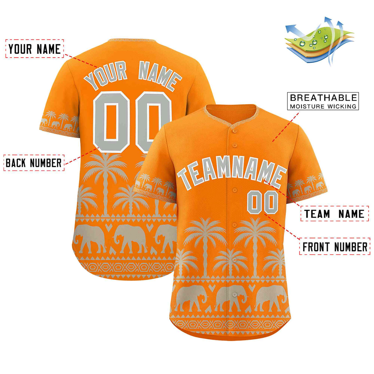 Custom Orange Gray Graffiti Pattern Personalized Bossinia Style Authentic Baseball Jersey