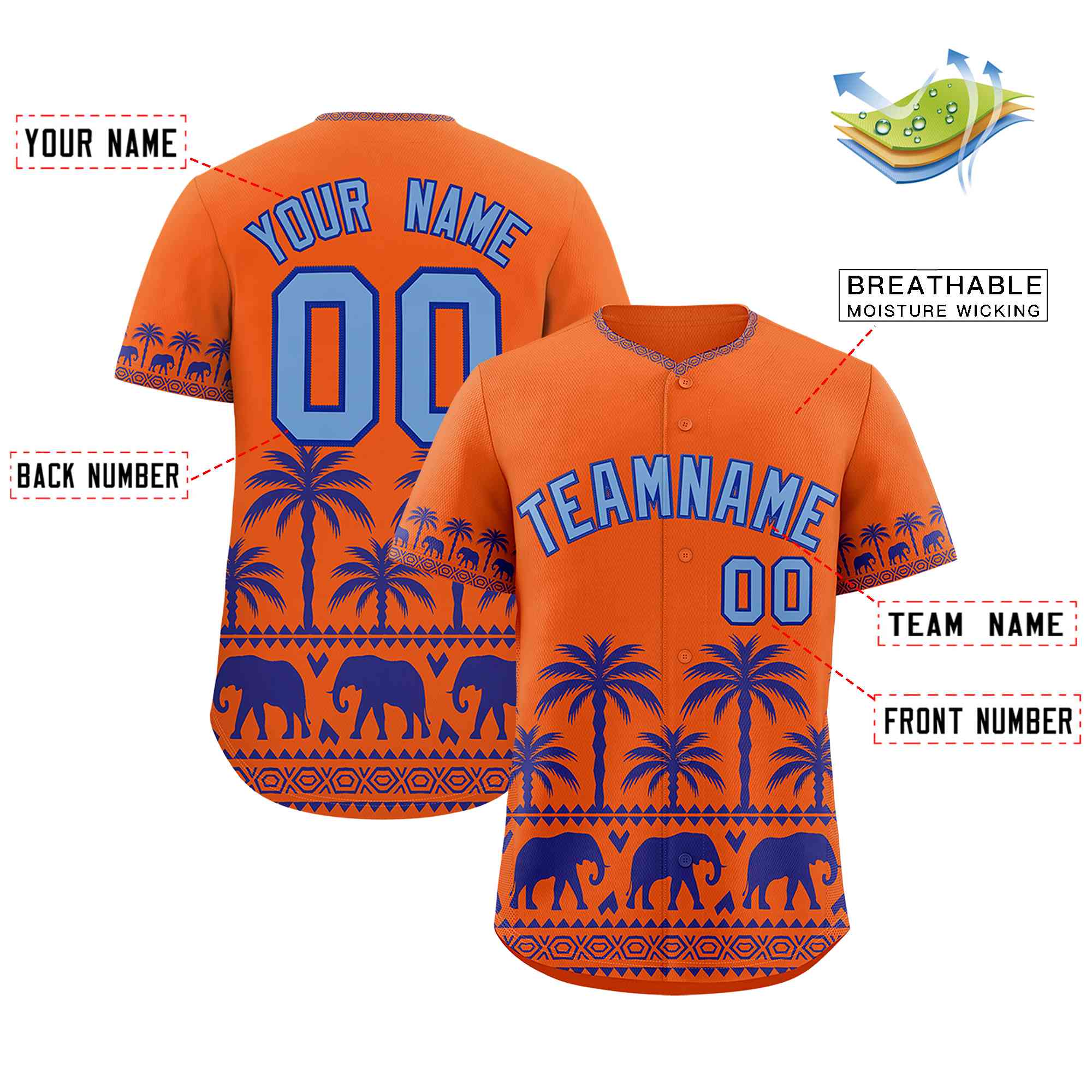Custom Orange Royal Graffiti Pattern Personalized Bossinia Style Authentic Baseball Jersey