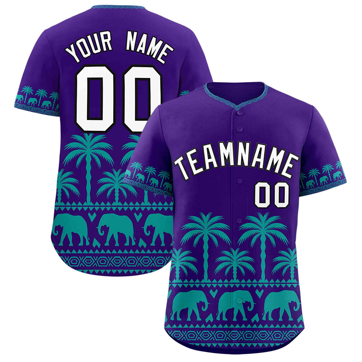 Custom Purple Aqua Graffiti Pattern Personalized Bossinia Style Authentic Baseball Jersey
