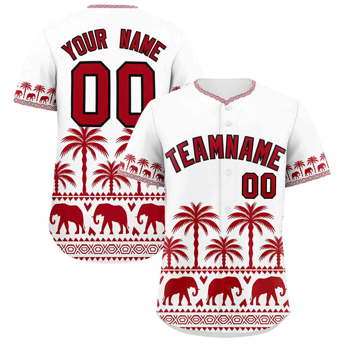 Custom White Red Graffiti Pattern Personalized Bossinia Style Authentic Baseball Jersey