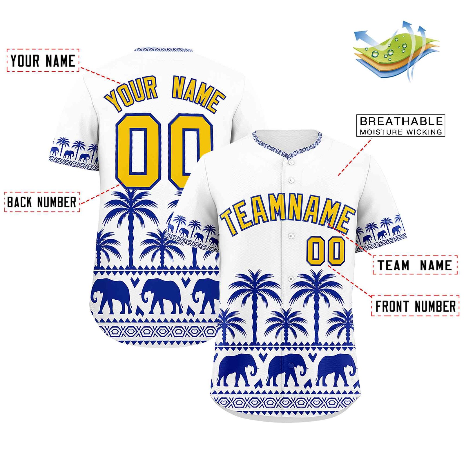 Custom White Royal Graffiti Pattern Personalized Bossinia Style Authentic Baseball Jersey