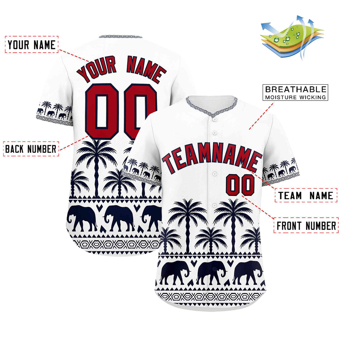 Custom White Navy Graffiti Pattern Personalized Bossinia Style Authentic Baseball Jersey