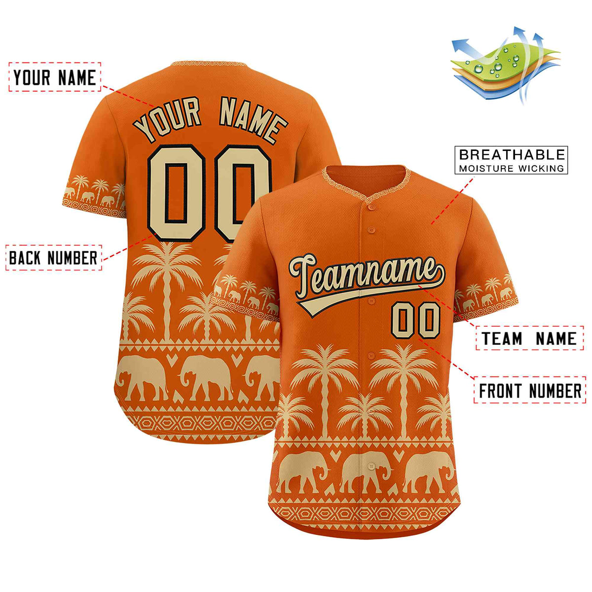 Custom Texas Orange Old Gold Graffiti Pattern Personalized Bossinia Style Authentic Baseball Jersey