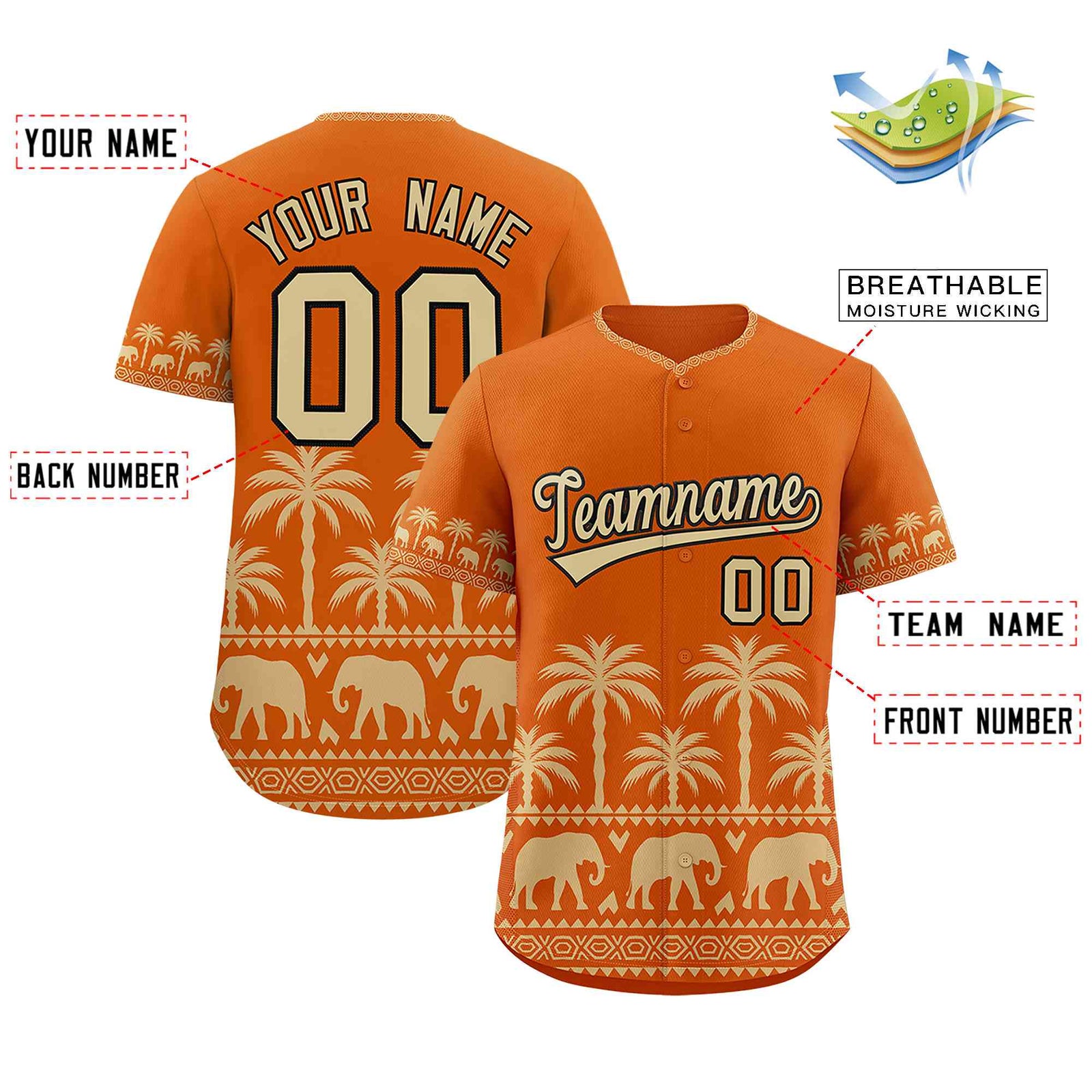 Custom Texas Orange Old Gold Graffiti Pattern Personalized Bossinia Style Authentic Baseball Jersey