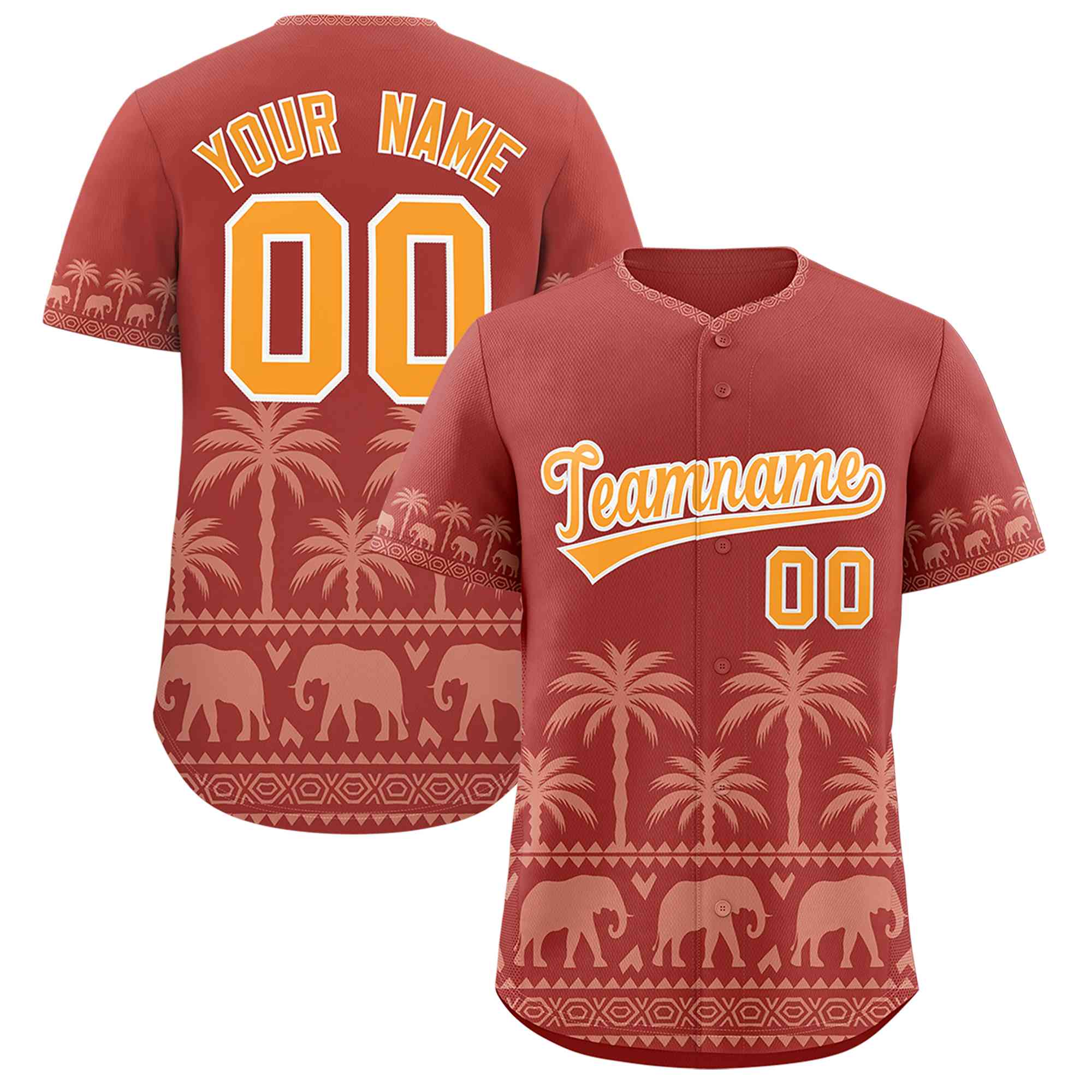 Custom Red Teabrown Graffiti Pattern Personalized Bossinia Style Authentic Baseball Jersey