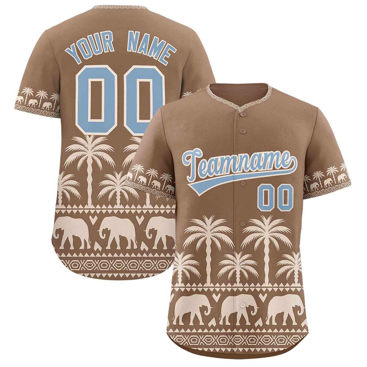 Custom Light Brown Cream Graffiti Pattern Personalized Bossinia Style Authentic Baseball Jersey