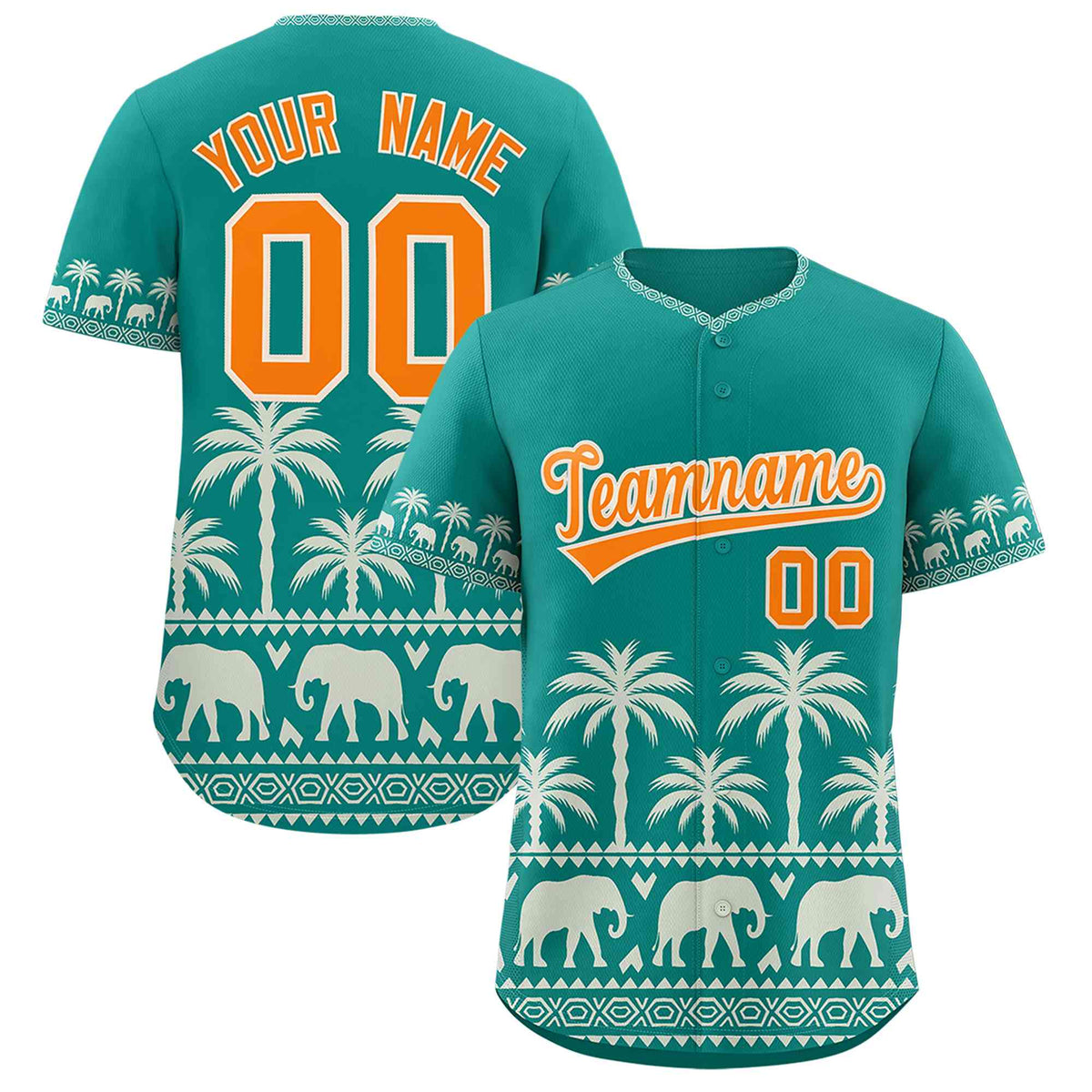 Custom Aqua Cream Graffiti Pattern Personalized Bossinia Style Authentic Baseball Jersey