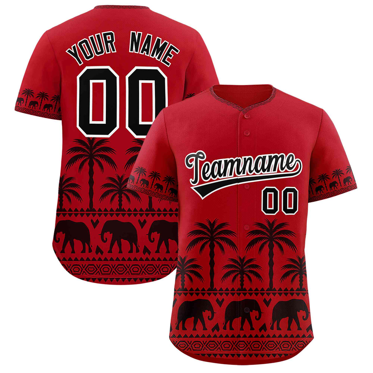 Custom Red Black Graffiti Pattern Personalized Bossinia Style Authentic Baseball Jersey