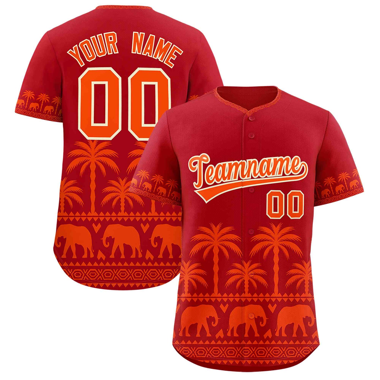 Custom Red Orange Graffiti Pattern Personalized Bossinia Style Authentic Baseball Jersey
