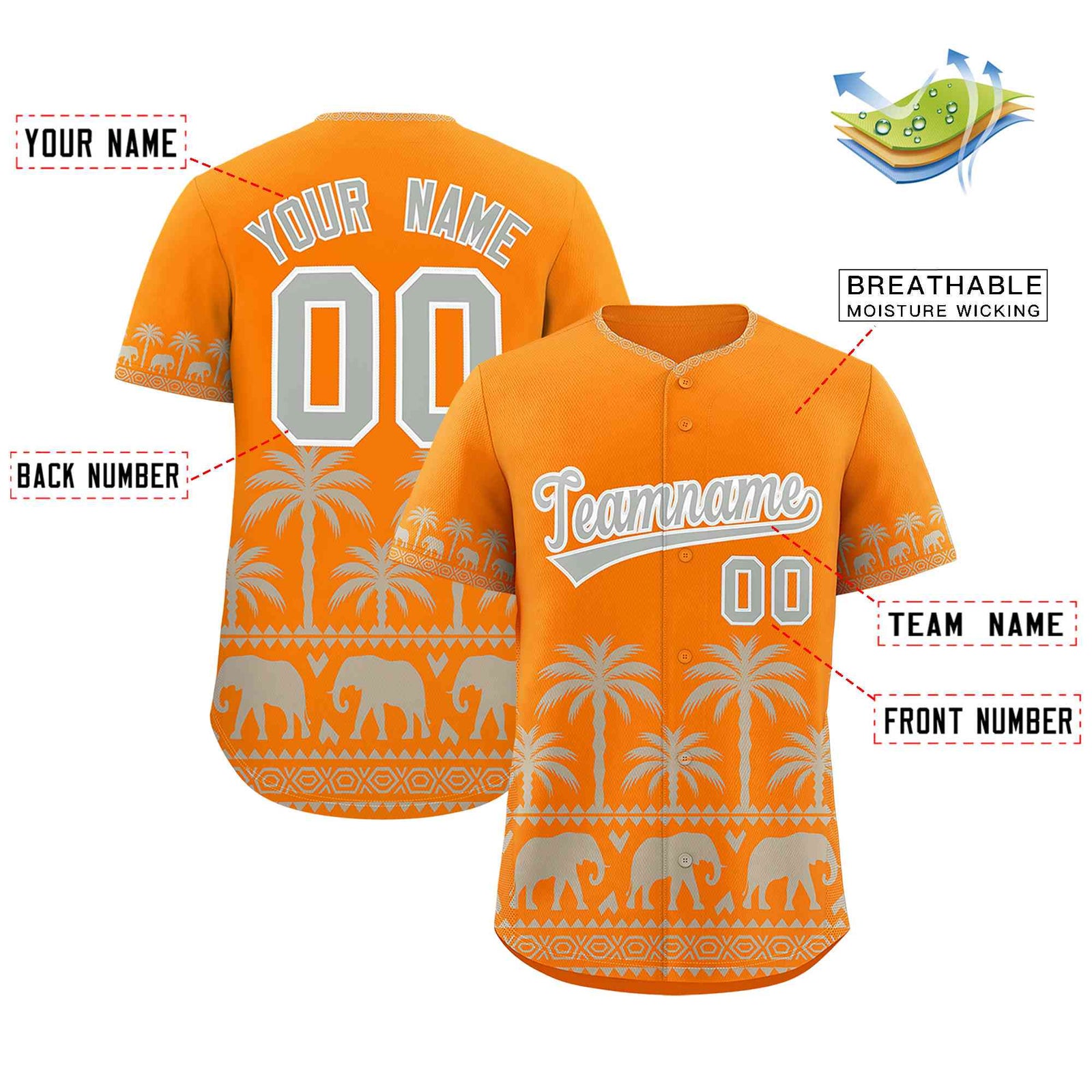 Custom Orange Gray Graffiti Pattern Personalized Bossinia Style Authentic Baseball Jersey