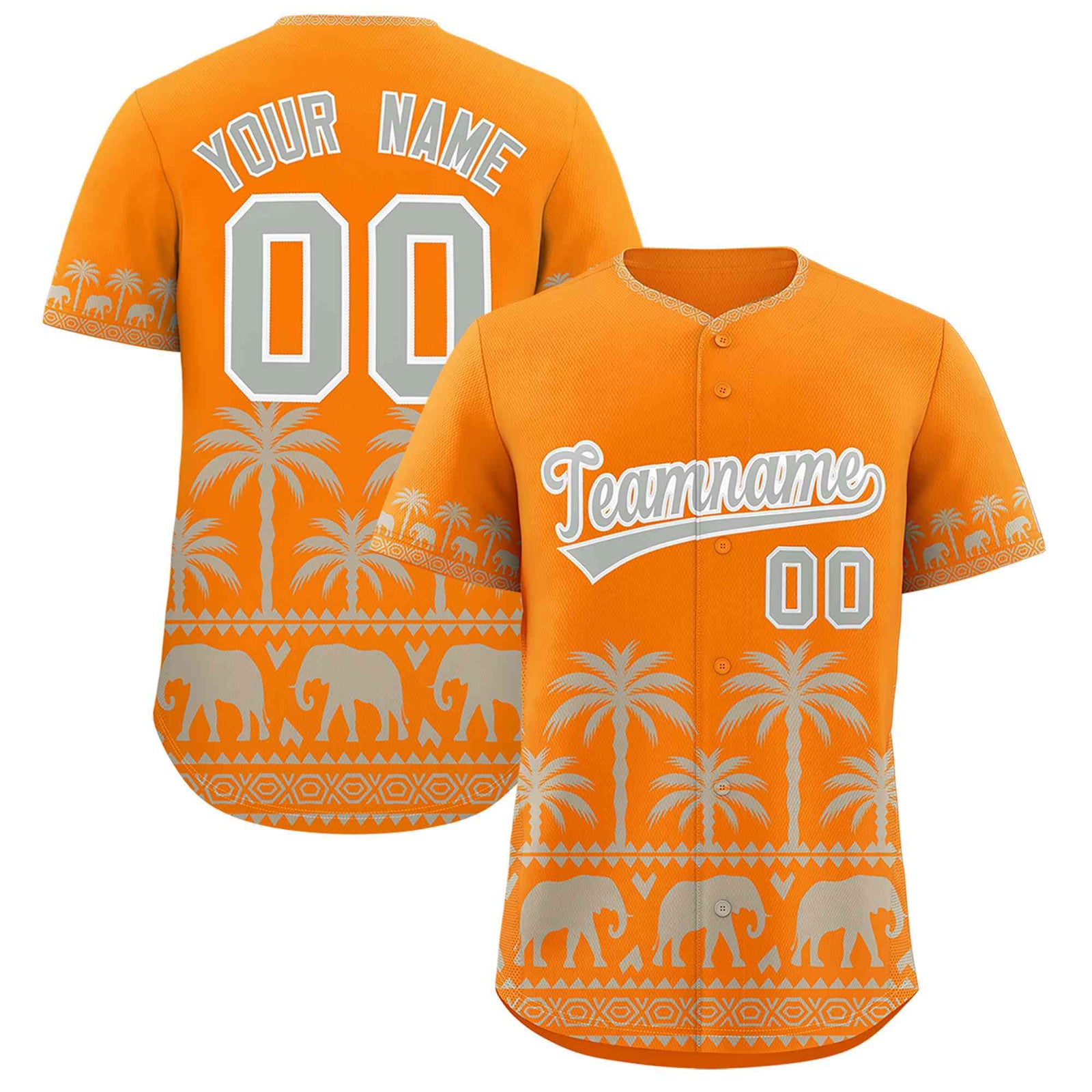 Custom Orange Gray Graffiti Pattern Personalized Bossinia Style Authentic Baseball Jersey