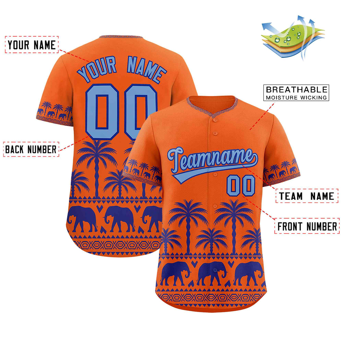 Custom Orange Royal Graffiti Pattern Personalized Bossinia Style Authentic Baseball Jersey
