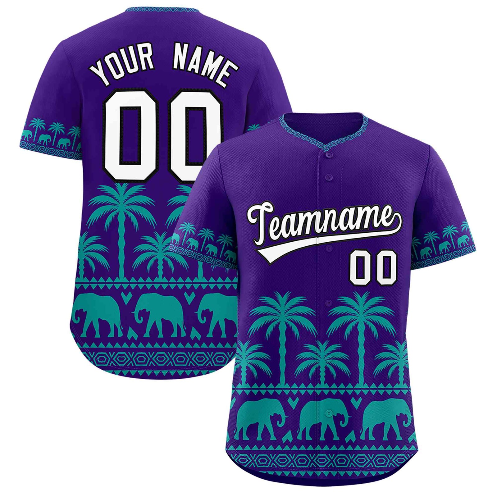 Custom Purple Aqua Graffiti Pattern Personalized Bossinia Style Authentic Baseball Jersey