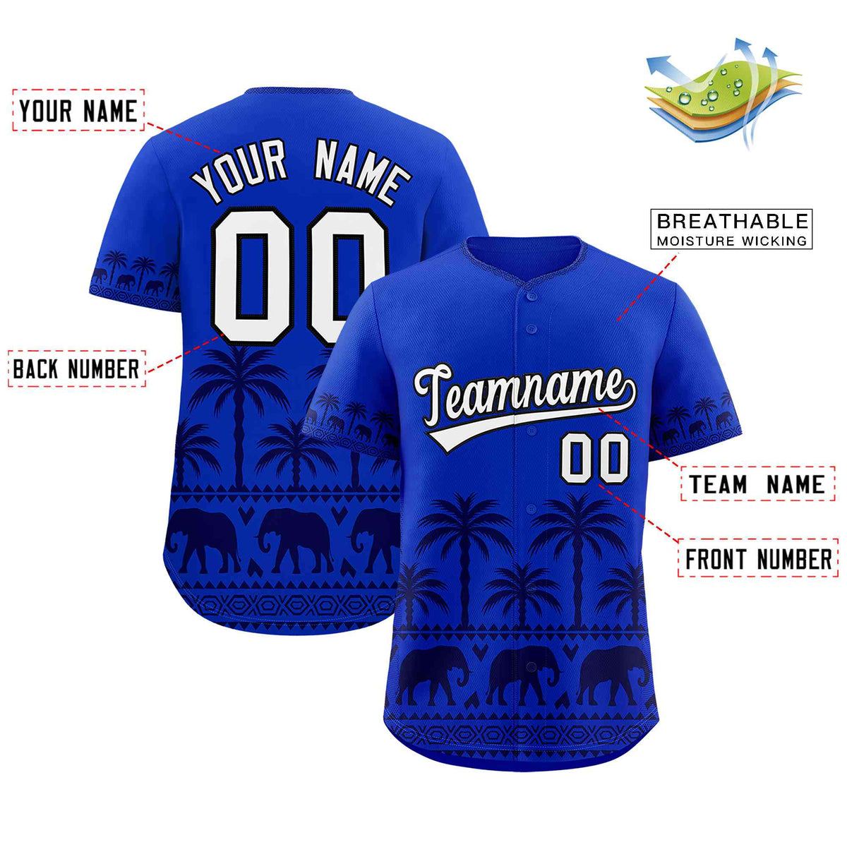Custom Royal Navy Graffiti Pattern Personalized Bossinia Style Authentic Baseball Jersey