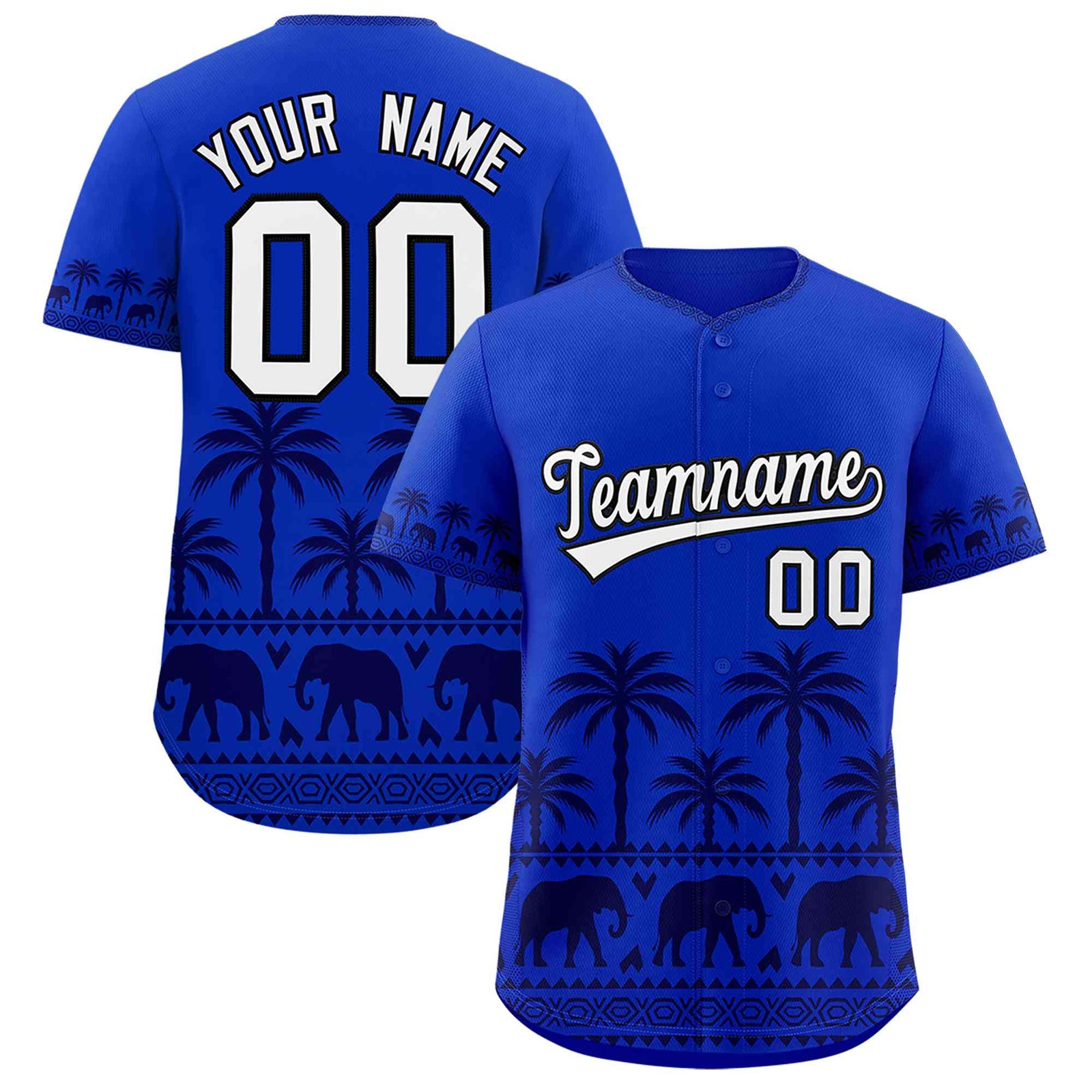 Custom Royal Navy Graffiti Pattern Personalized Bossinia Style Authentic Baseball Jersey