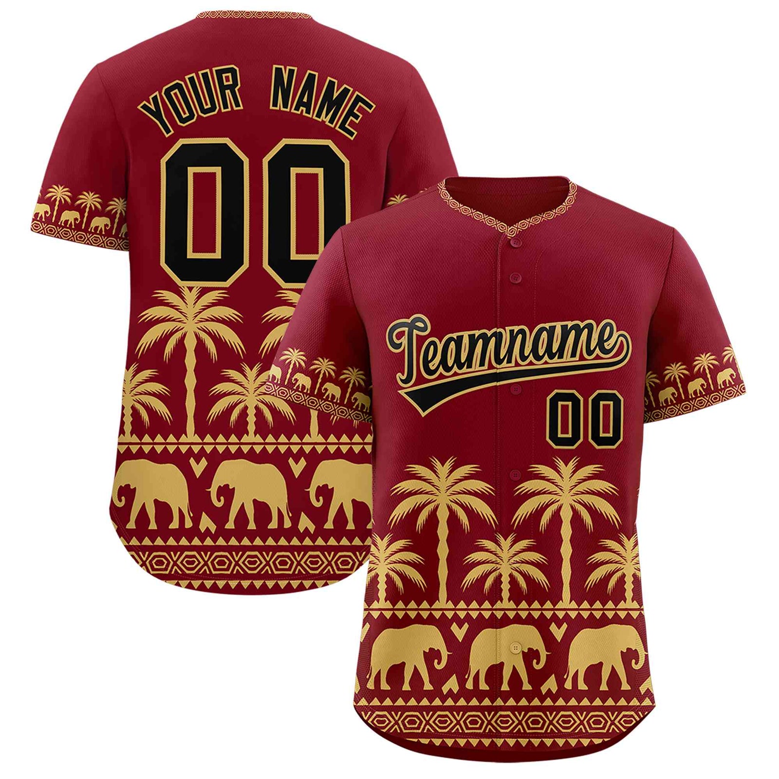 Custom Crimson Old Gold Graffiti Pattern Personalized Bossinia Style Authentic Baseball Jersey
