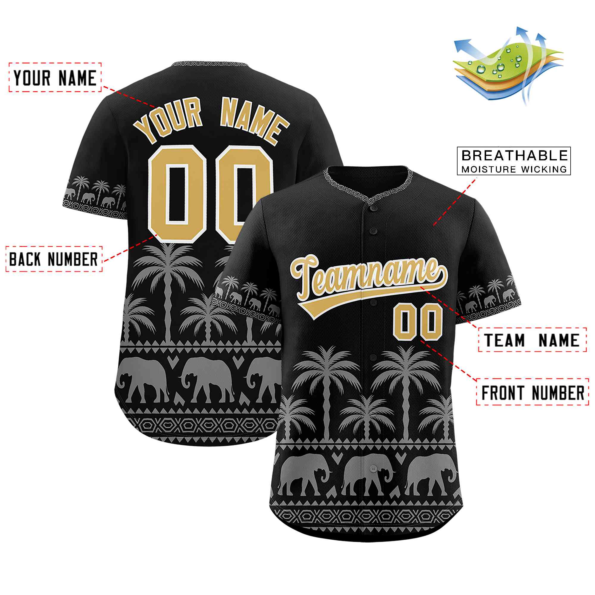 Custom Black Gray Graffiti Pattern Personalized Bossinia Style Authentic Baseball Jersey
