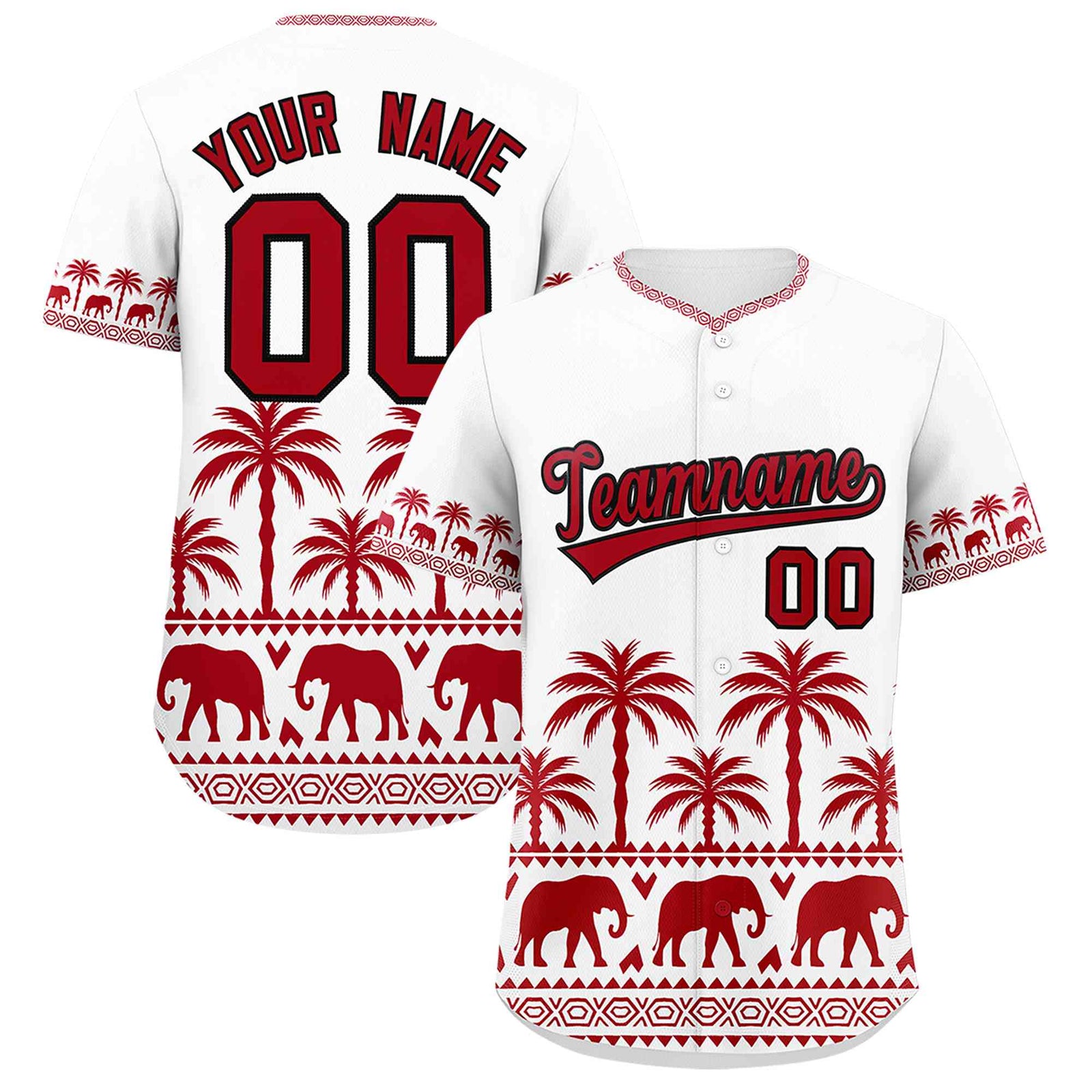 Custom White Red Graffiti Pattern Personalized Bossinia Style Authentic Baseball Jersey