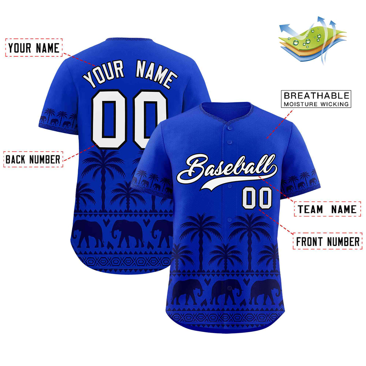Custom Royal Navy Graffiti Pattern Personalized Bossinia Style Authentic Baseball Jersey