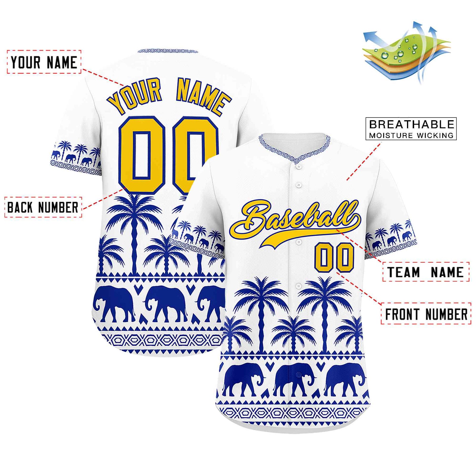 Custom White Royal Graffiti Pattern Personalized Bossinia Style Authentic Baseball Jersey