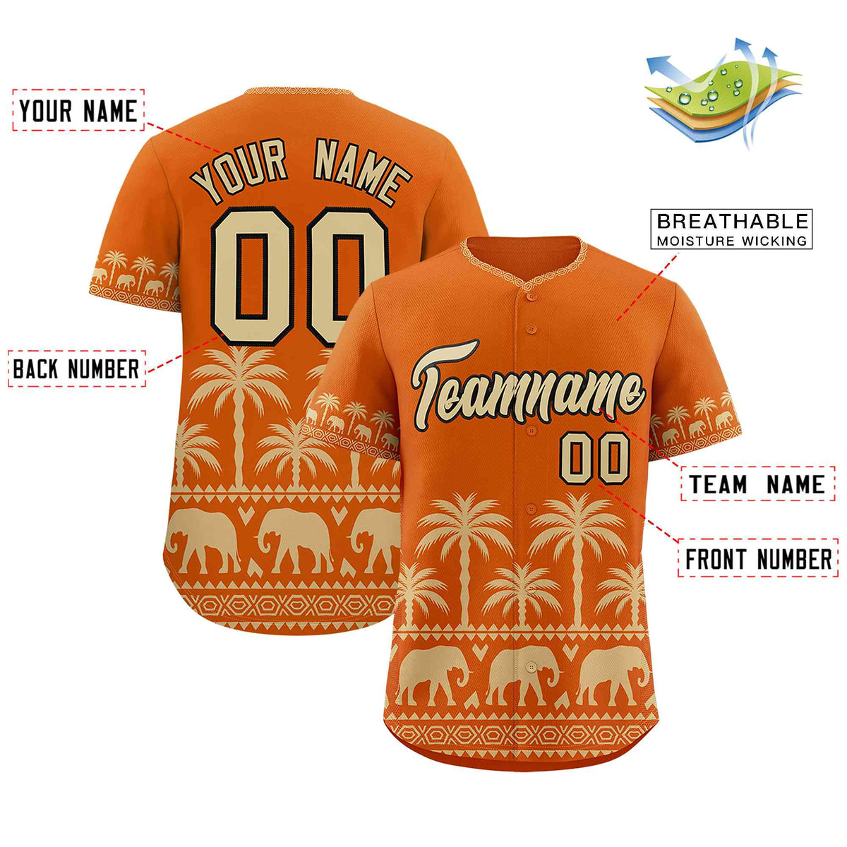 Custom Texas Orange Old Gold Graffiti Pattern Personalized Bossinia Style Authentic Baseball Jersey