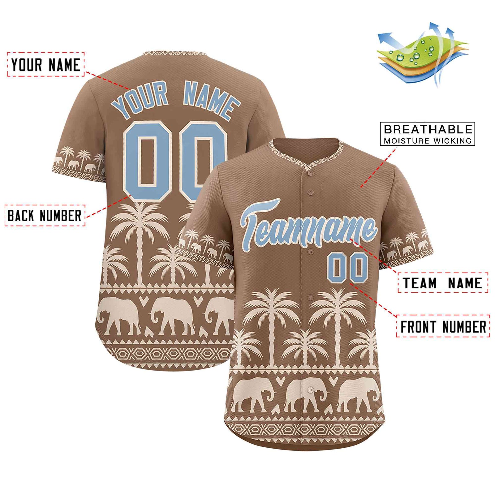 Custom Light Brown Cream Graffiti Pattern Personalized Bossinia Style Authentic Baseball Jersey