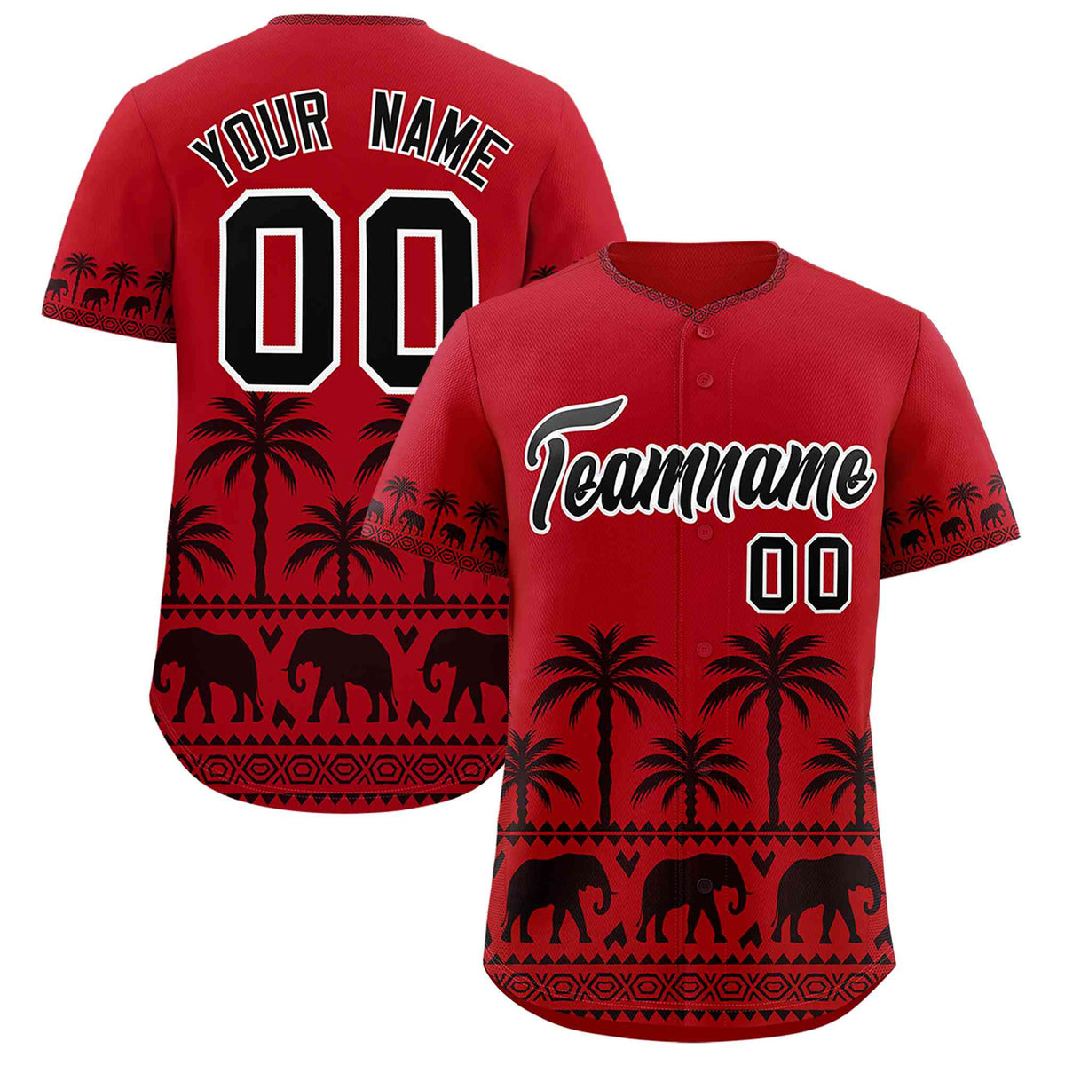 Custom Red Black Graffiti Pattern Personalized Bossinia Style Authentic Baseball Jersey
