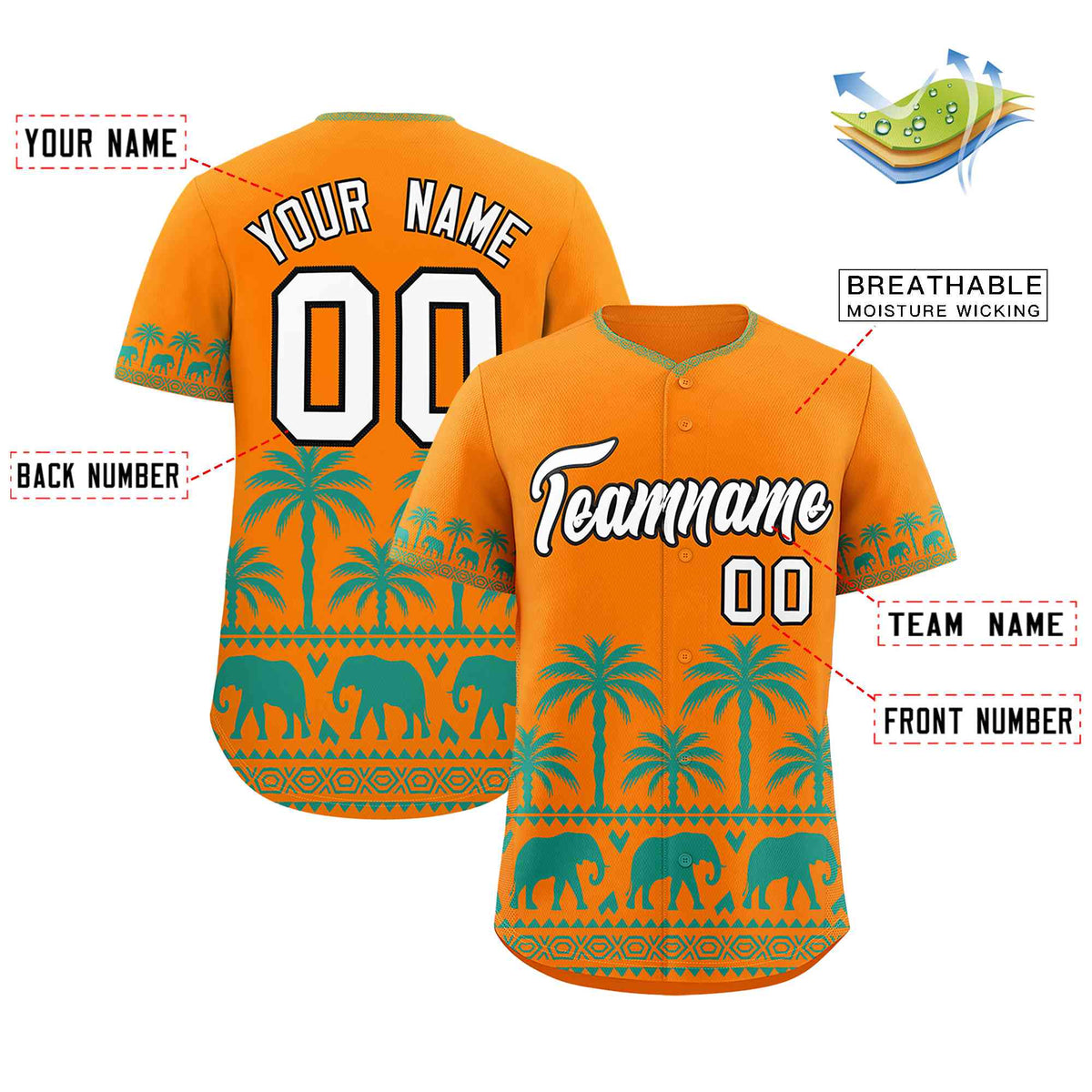 Custom Orange Bright Green Graffiti Pattern Personalized Bossinia Style Authentic Baseball Jersey