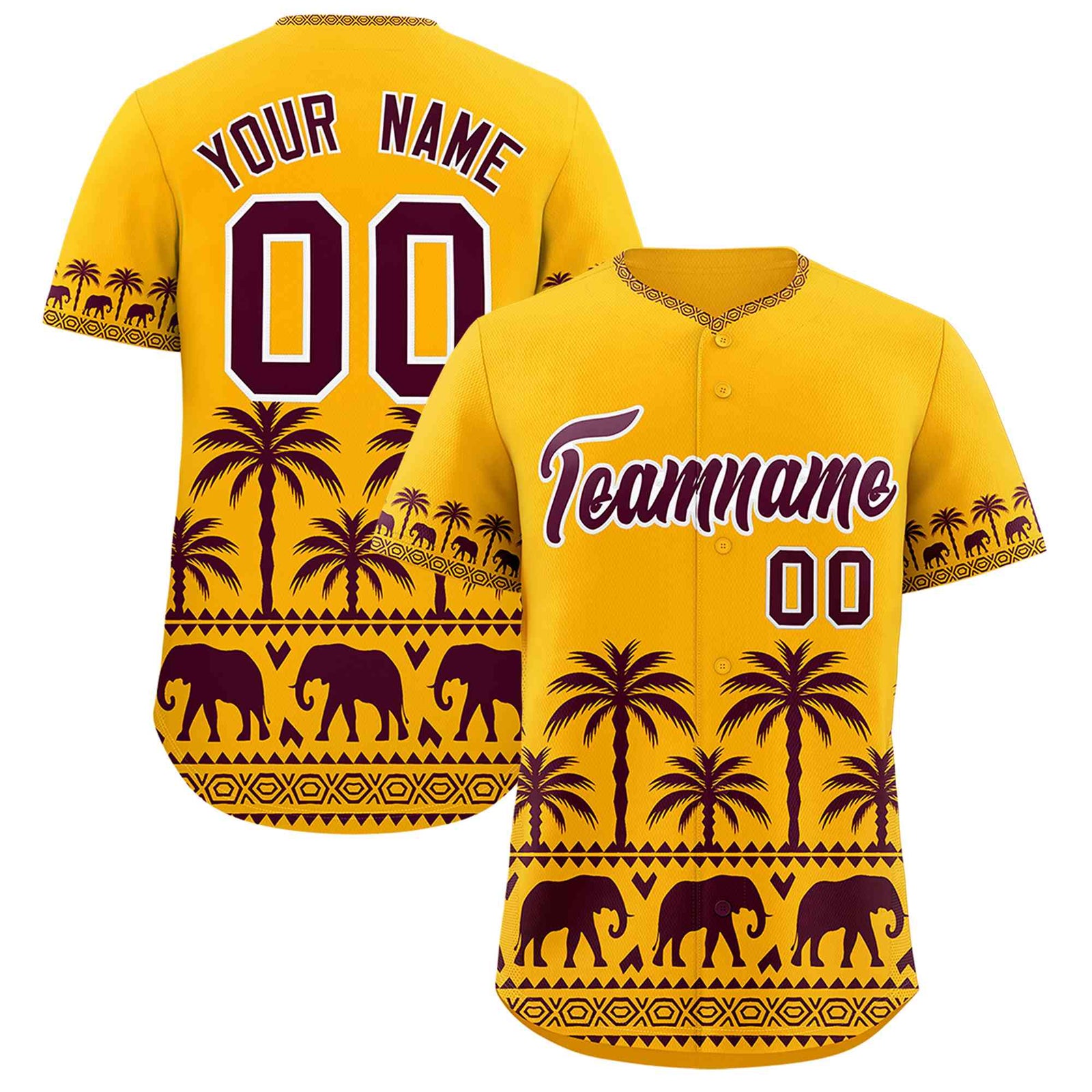 Custom Gold Crimson Graffiti Pattern Personalized Bossinia Style Authentic Baseball Jersey