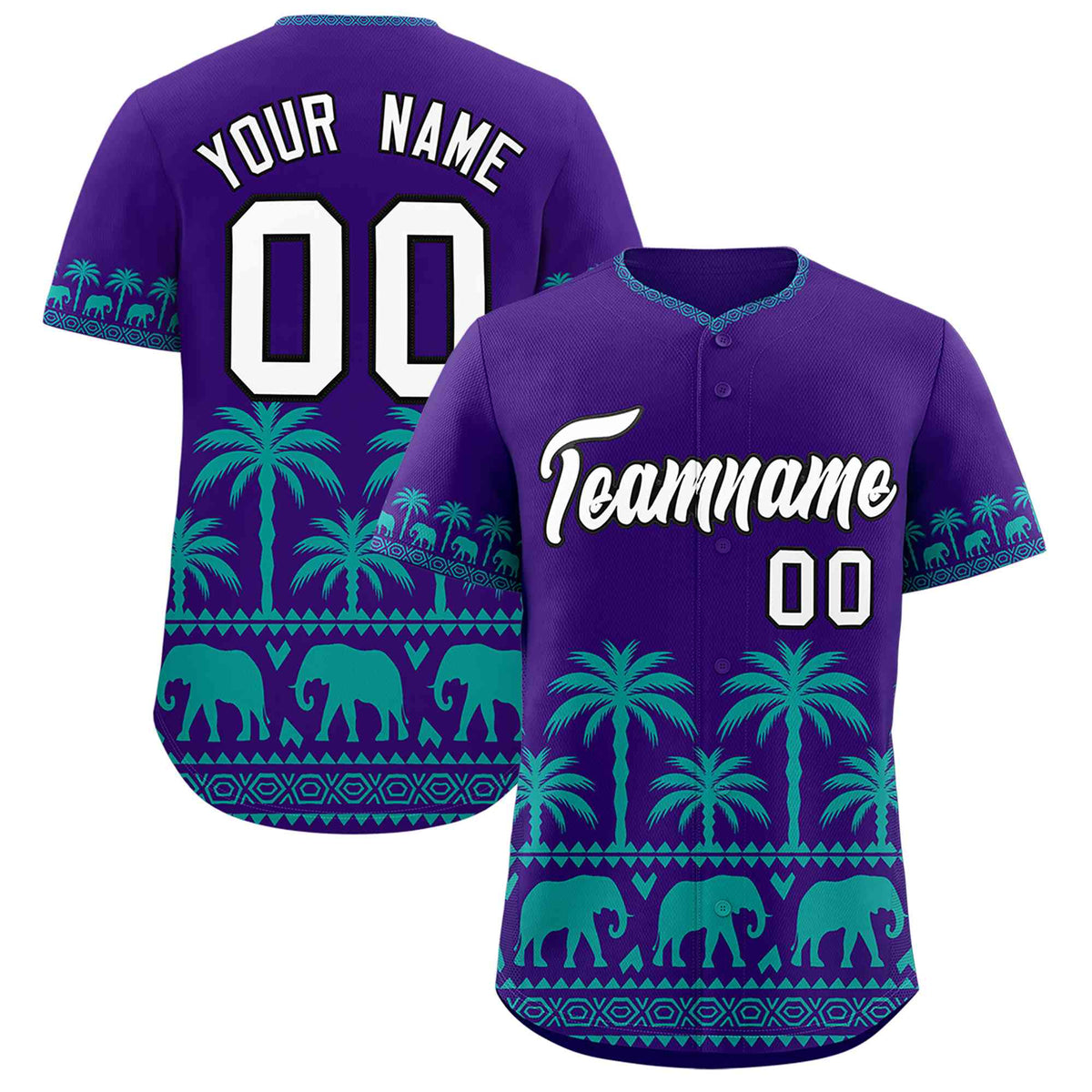 Custom Purple Aqua Graffiti Pattern Personalized Bossinia Style Authentic Baseball Jersey