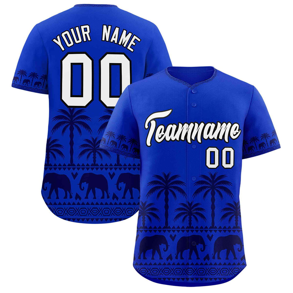 Custom Royal Navy Graffiti Pattern Personalized Bossinia Style Authentic Baseball Jersey