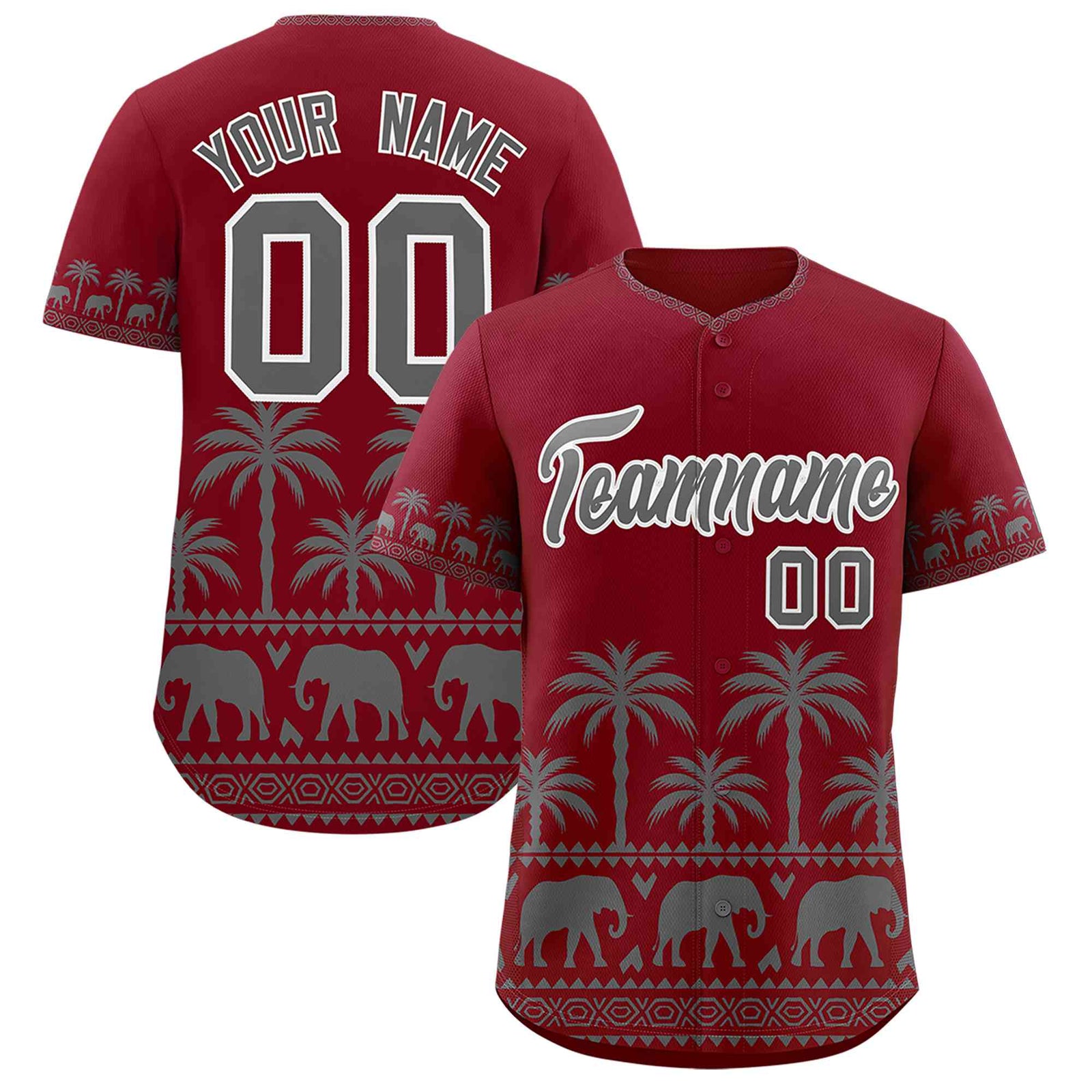 Custom Crimson Gray Graffiti Pattern Personalized Bossinia Style Authentic Baseball Jersey