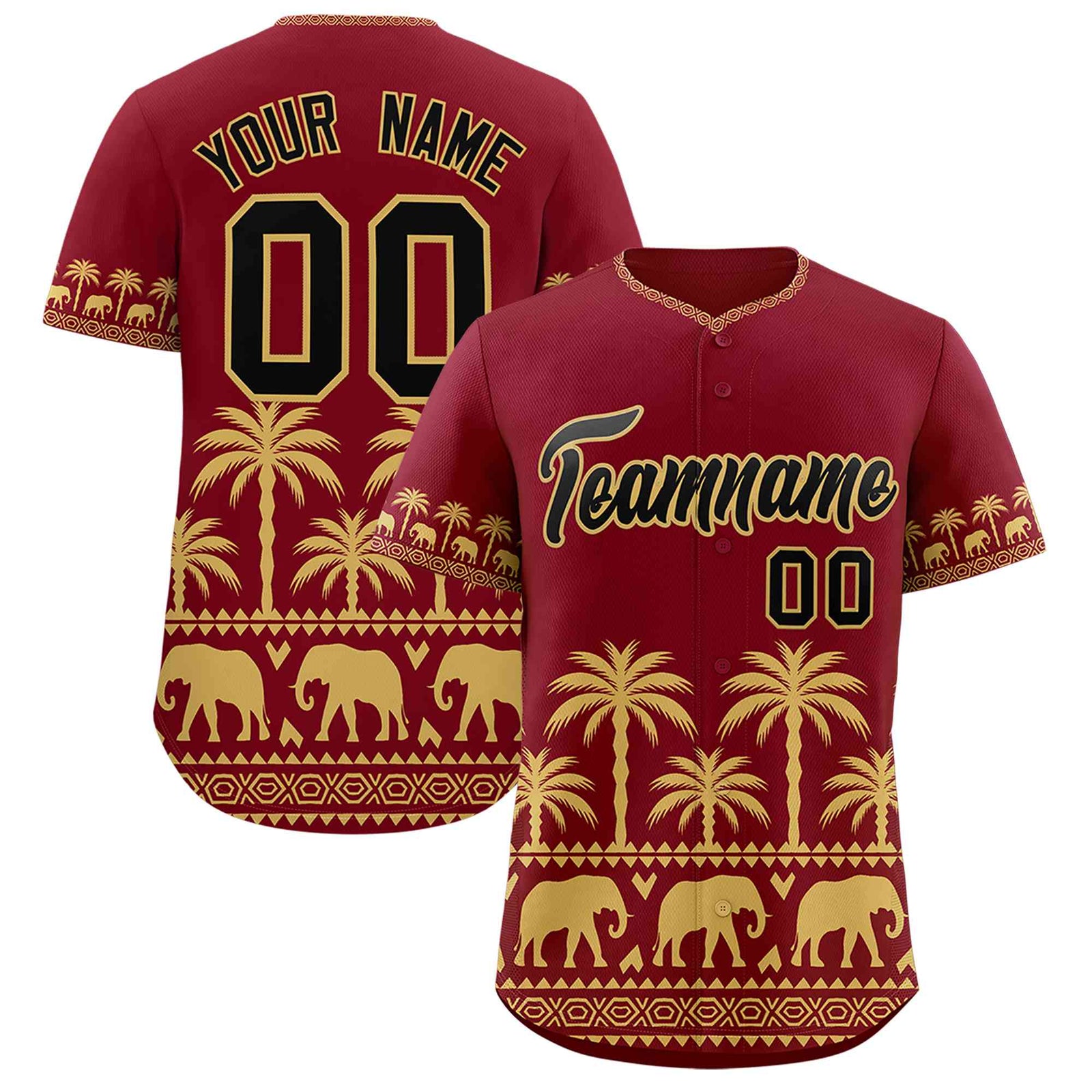 Custom Crimson Old Gold Graffiti Pattern Personalized Bossinia Style Authentic Baseball Jersey
