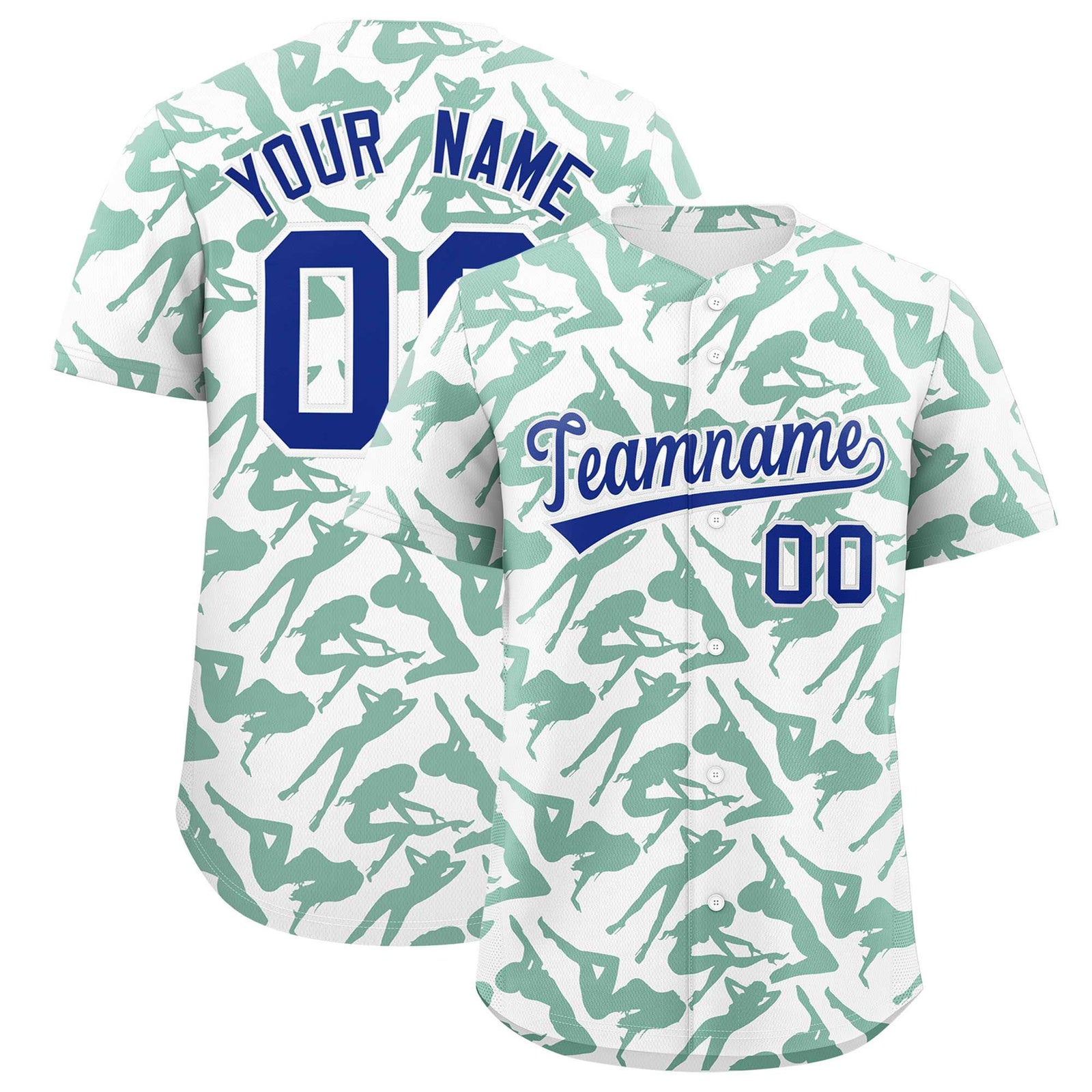 Custom White Kelly Green Playboy Graffiti Pattern Authentic Baseball Jersey