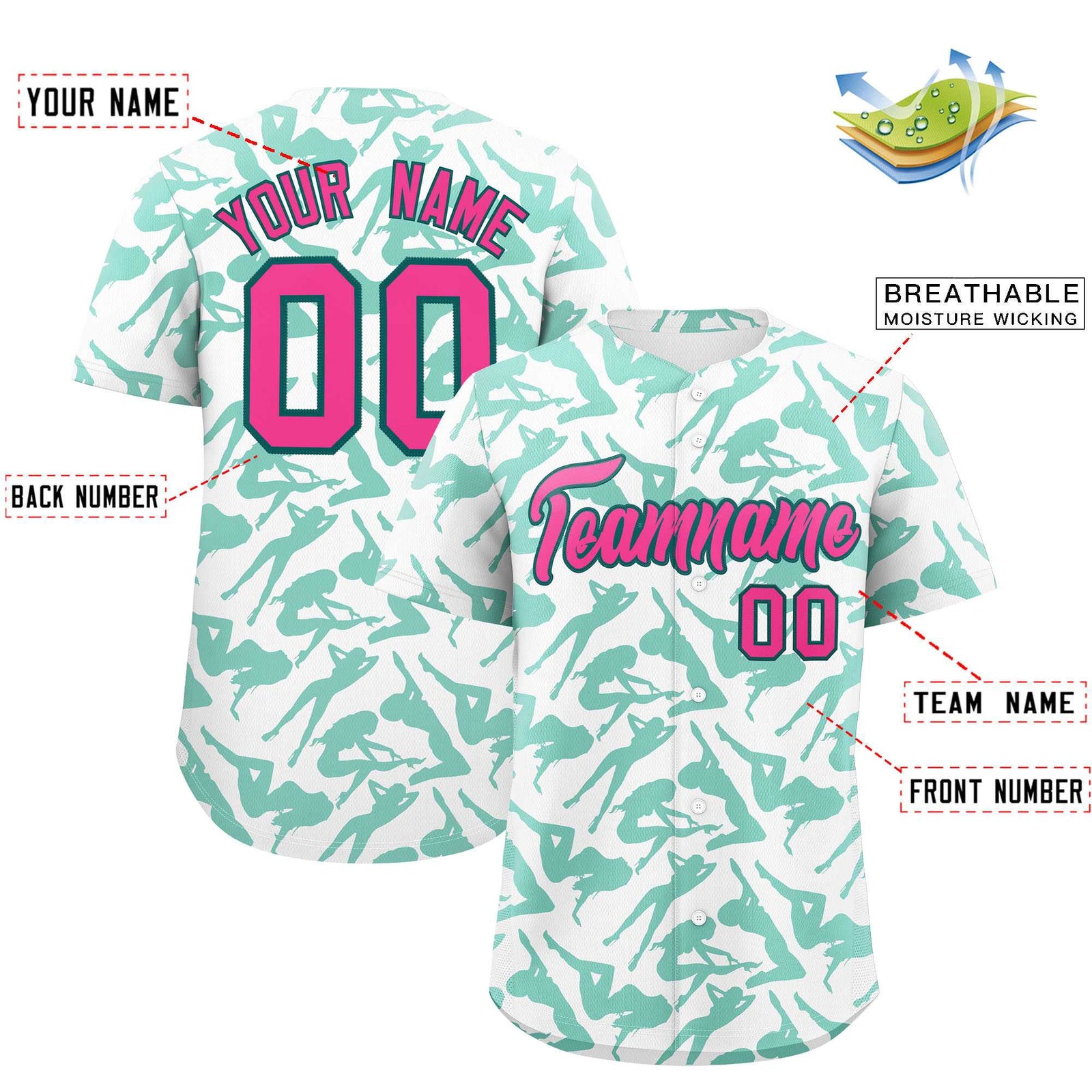 Custom White Bright Green Playboy Graffiti Pattern Authentic Baseball Jersey