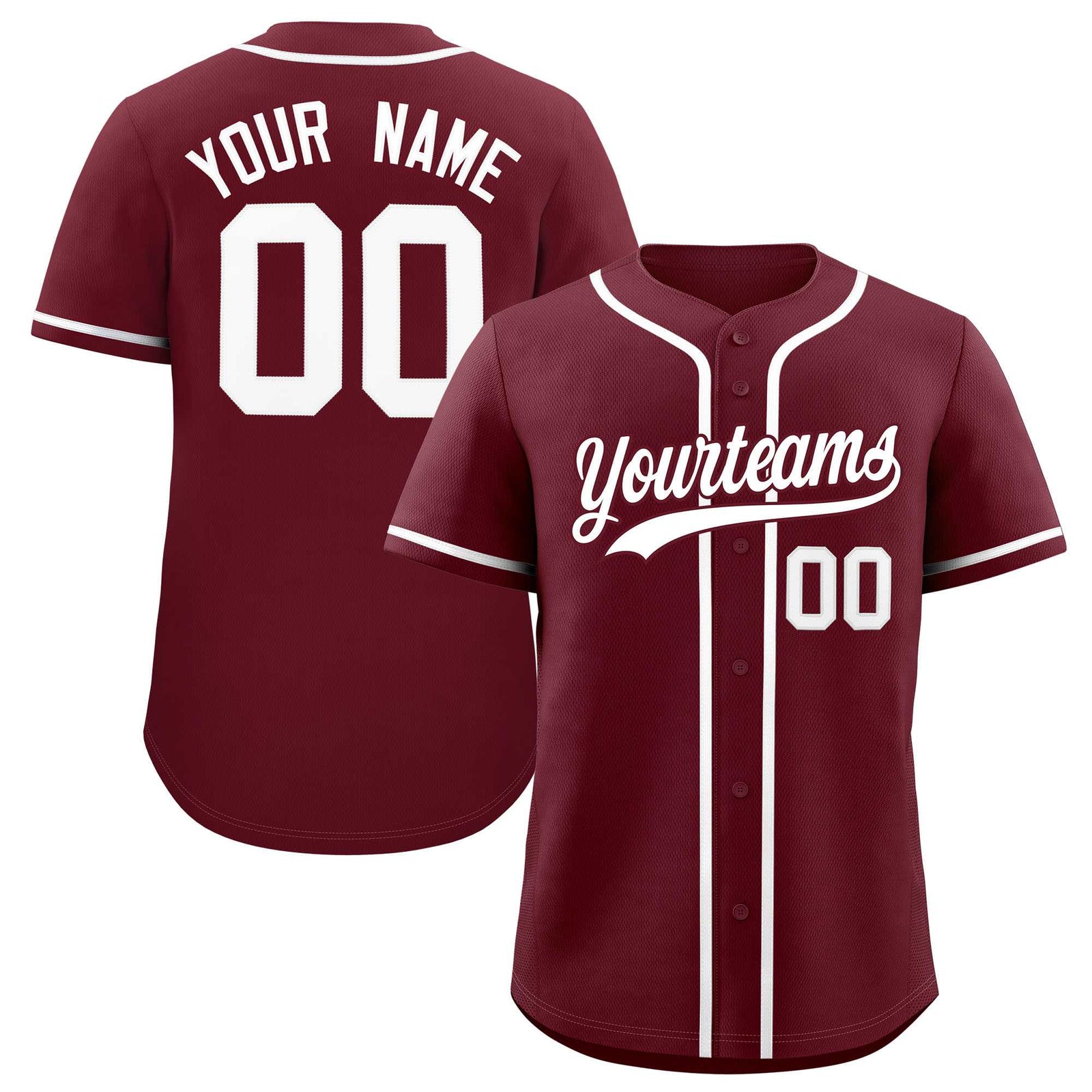 Custom Maroon Classic Style Authentic Baseball Jersey