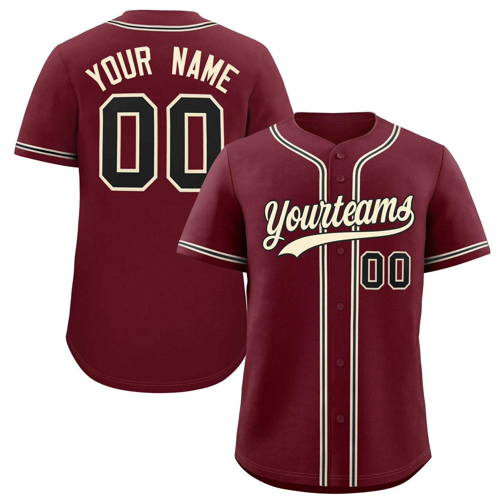 Custom Maroon Classic Style Authentic Baseball Jersey