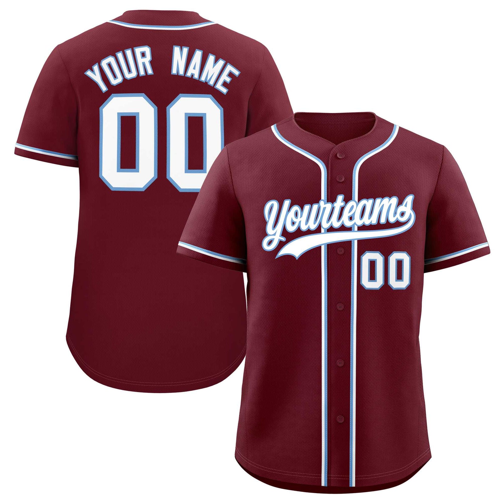 Custom Maroon Classic Style Authentic Baseball Jersey