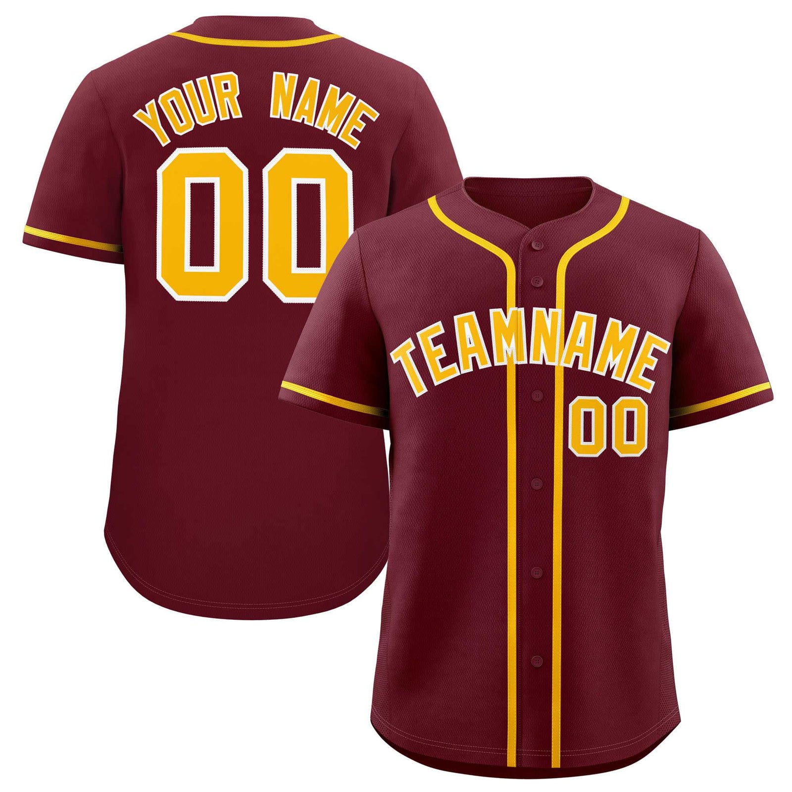 Custom Maroon Classic Style Authentic Baseball Jersey