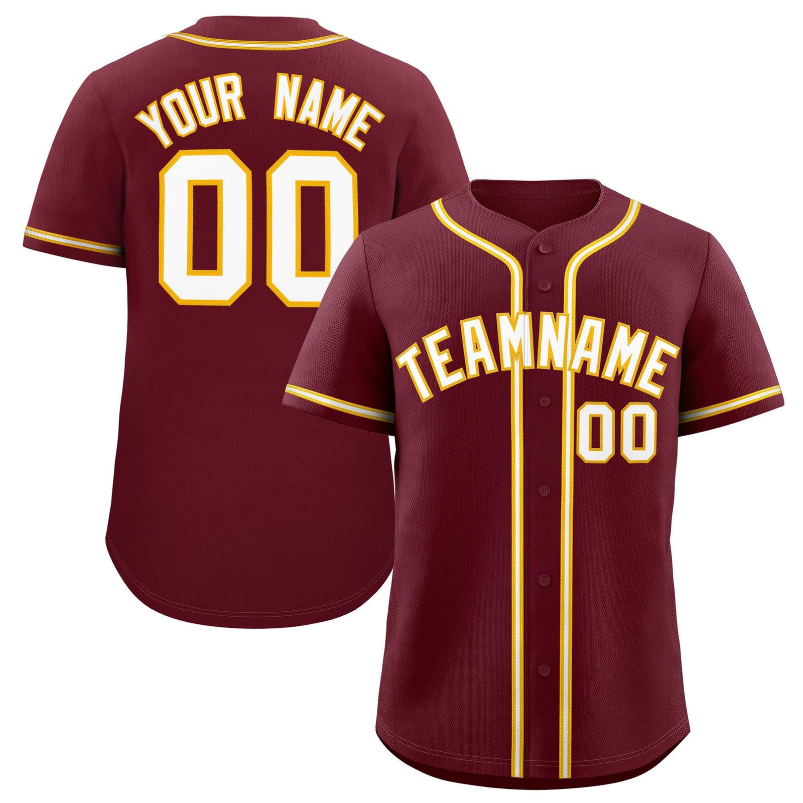 Custom Maroon Classic Style Authentic Baseball Jersey